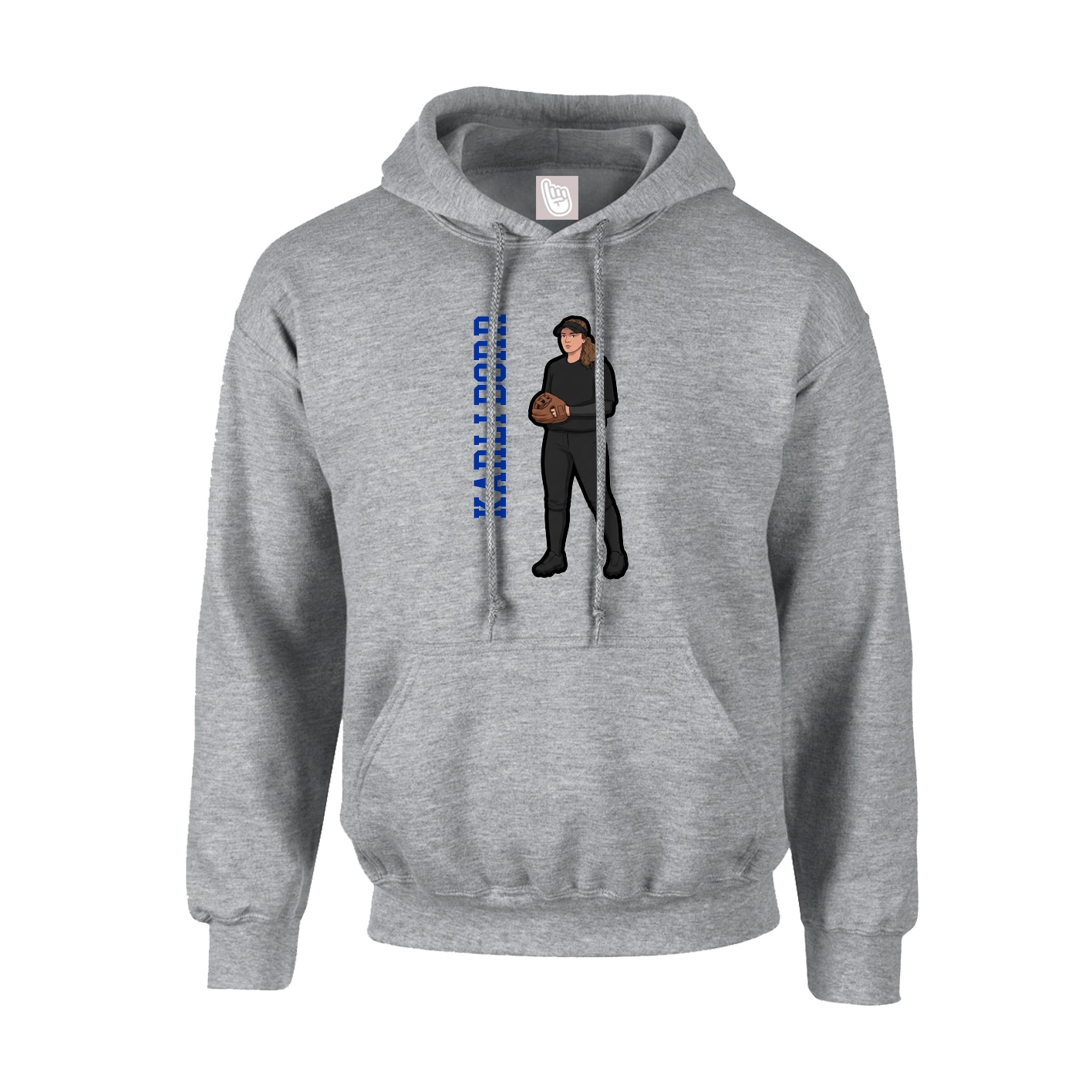 Hoodie — Name Vertical in Grey