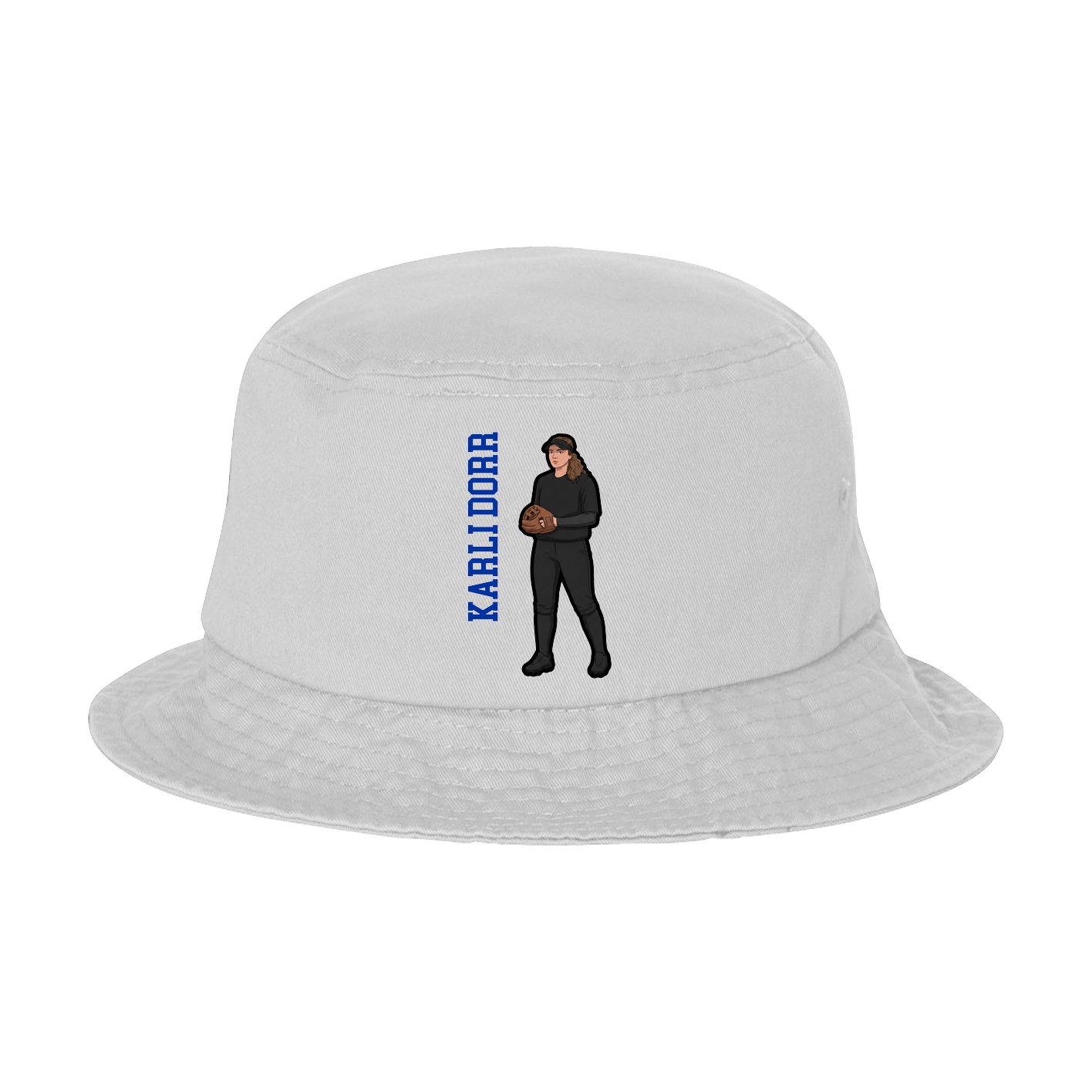 Bucket Cap — Name Vertical in White