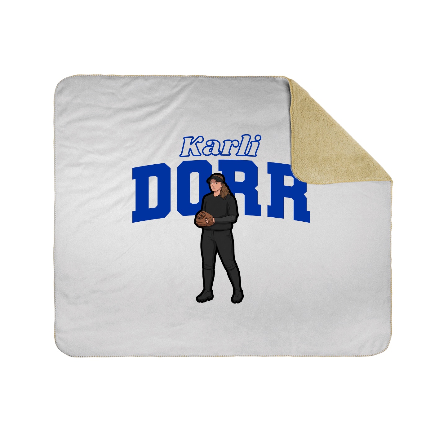 Throw Blanket — Name Arch in White