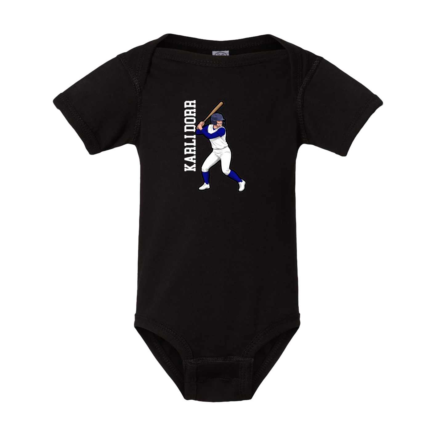 Baby Onesie — Name Vertical in Black