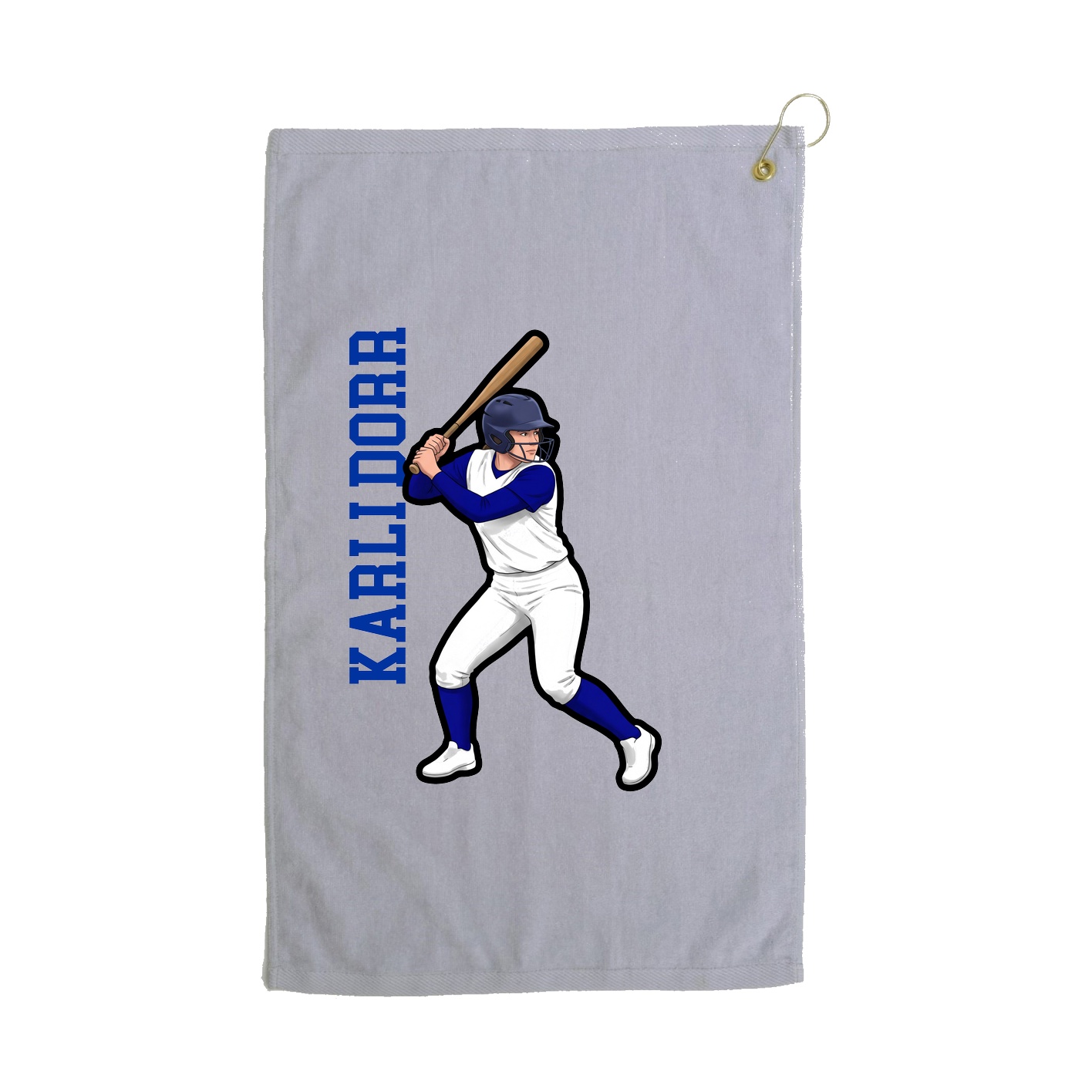 Golf Towel — Name Vertical in Grey