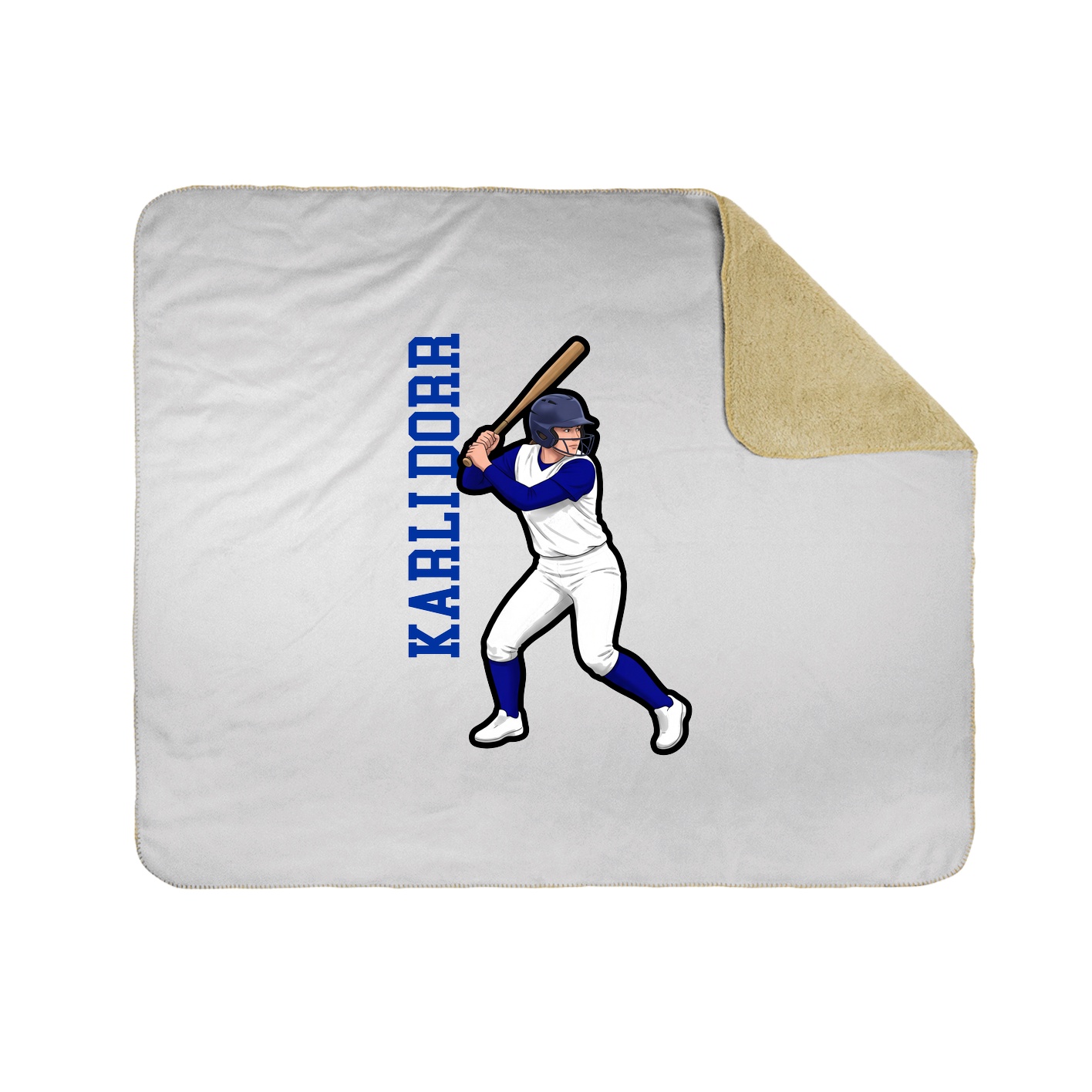 Throw Blanket — Name Vertical in White