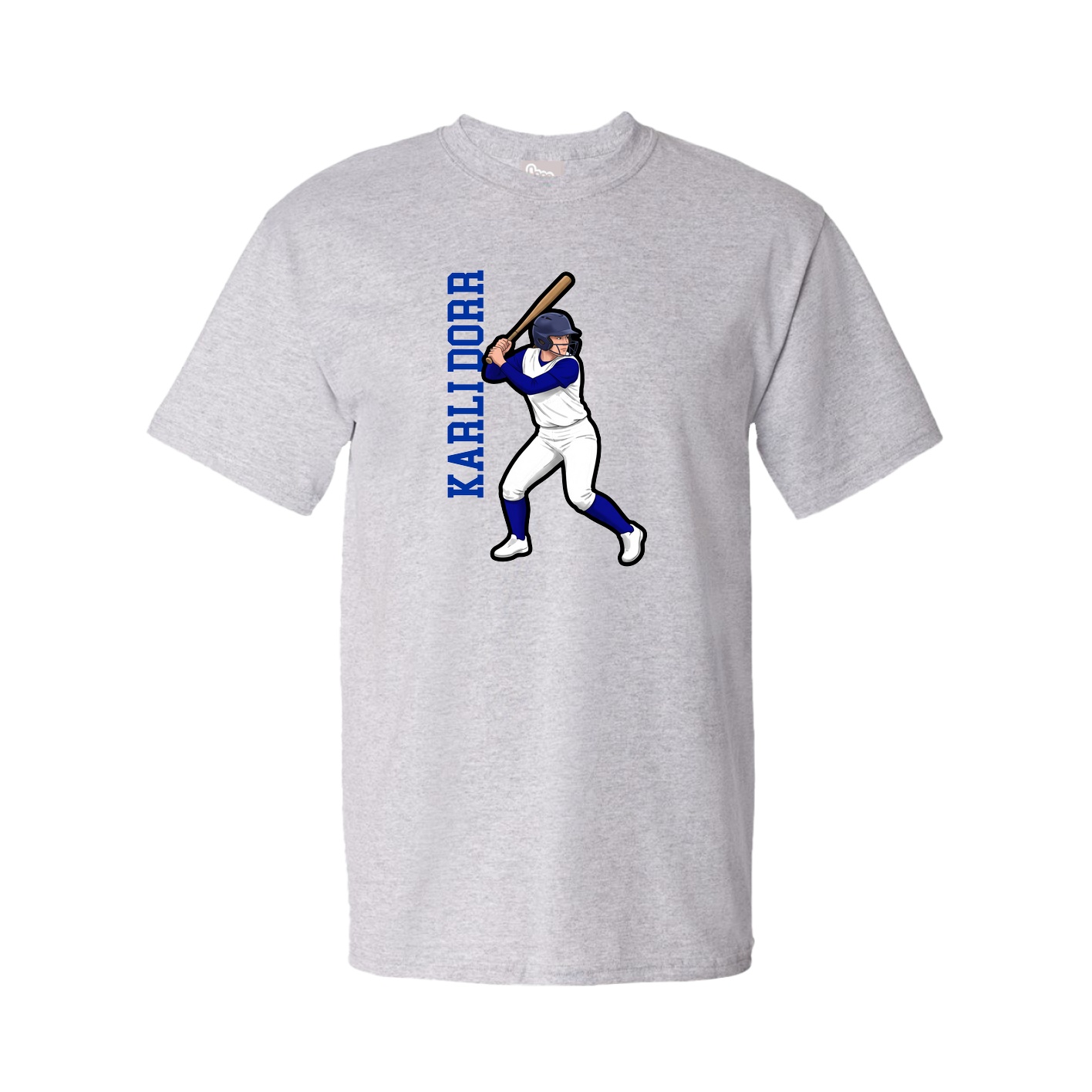 Tee — Name Vertical in Grey