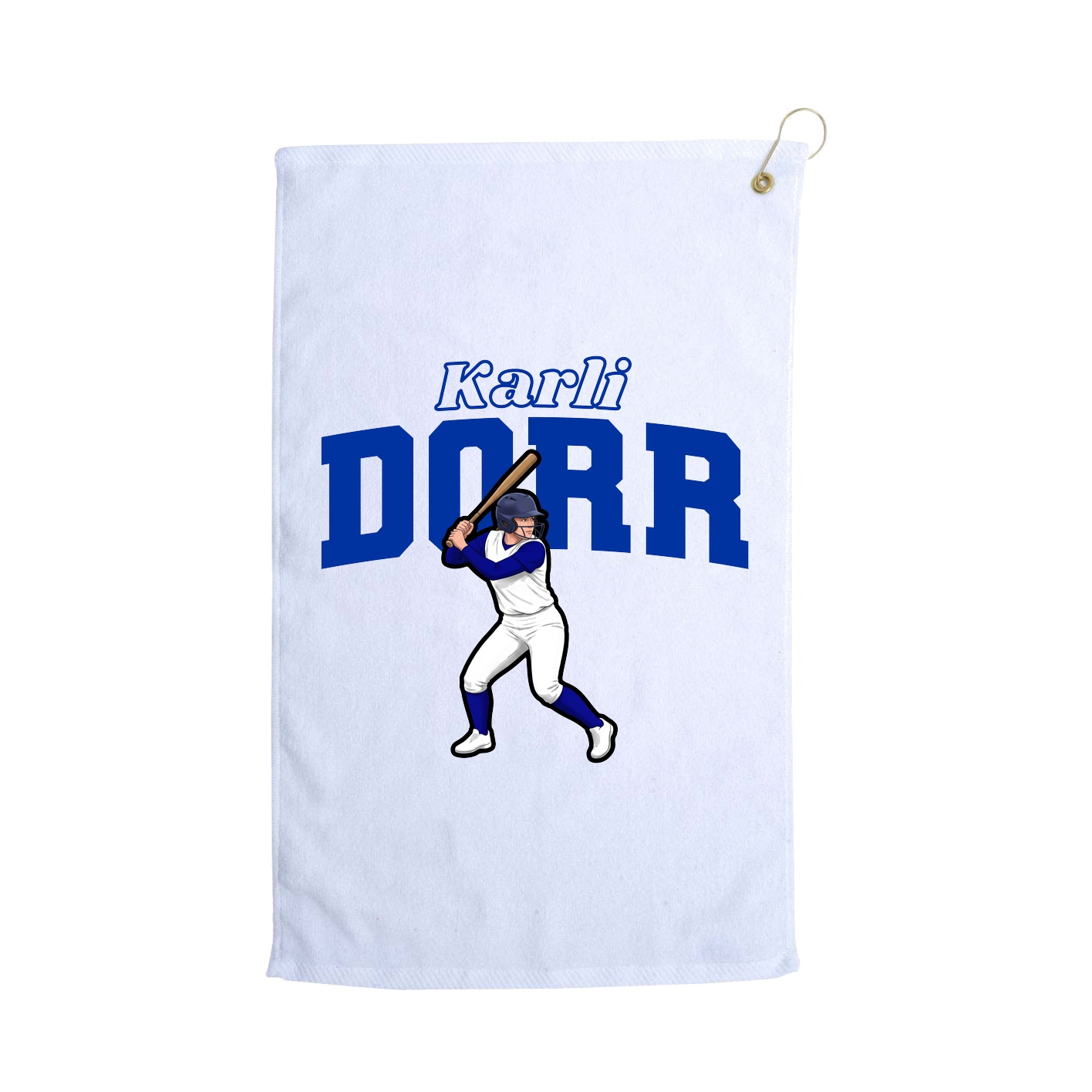 Golf Towel — Name Arch in White