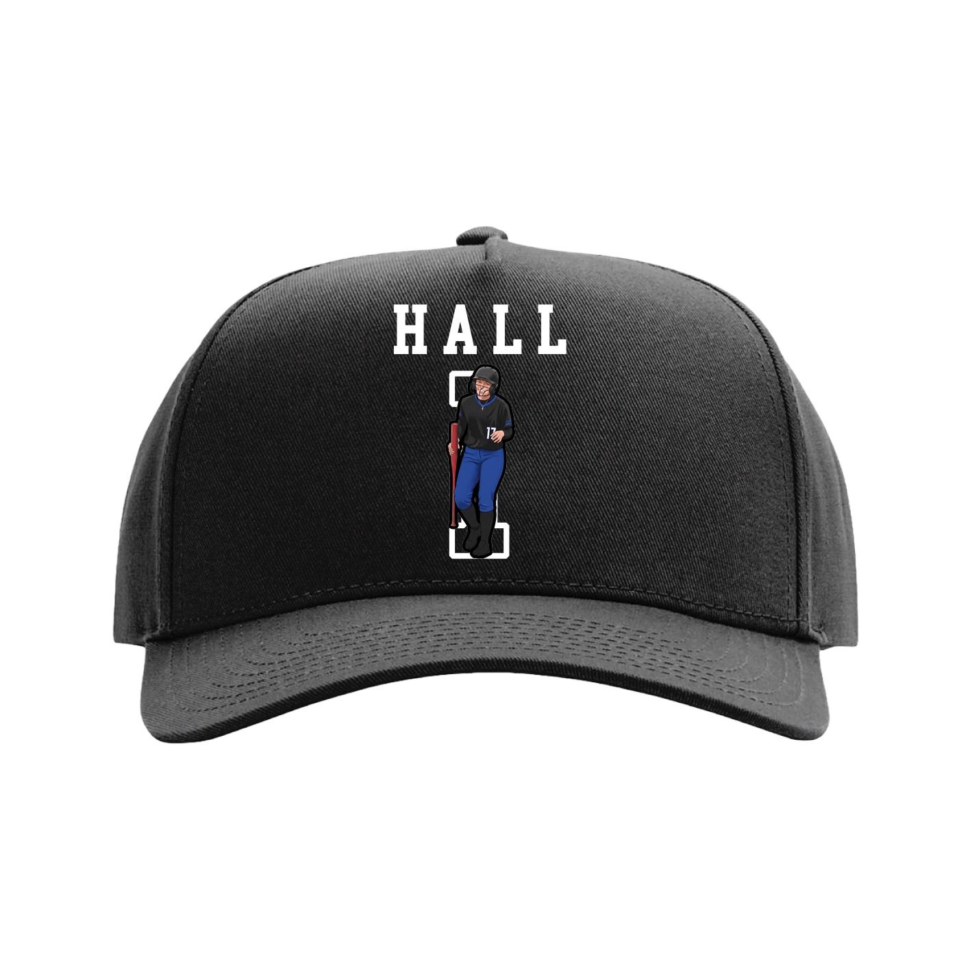 Full Fabric Five-Panel Champ Cap — Shirsey in Black