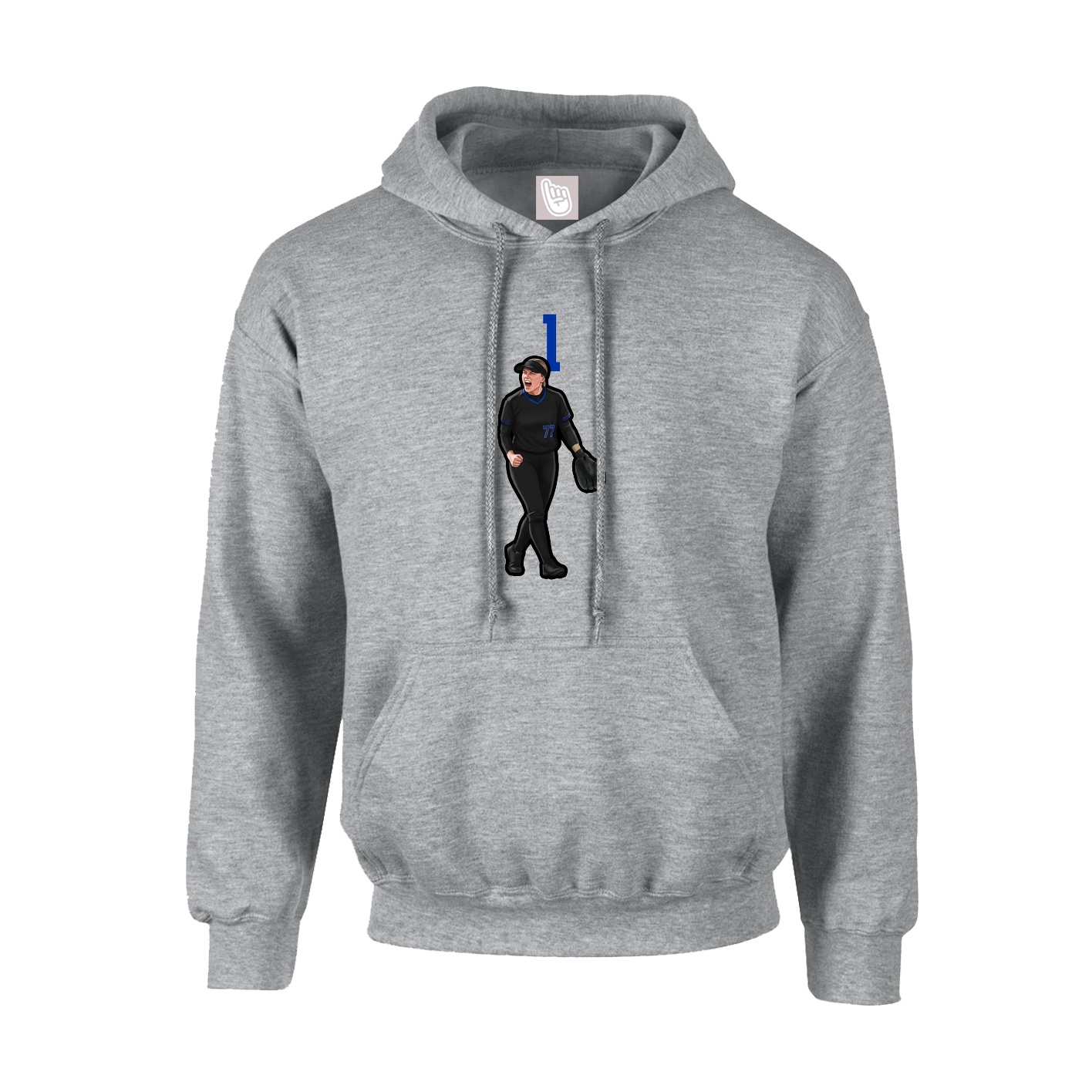 Youth Hoodie — Number Top in Grey