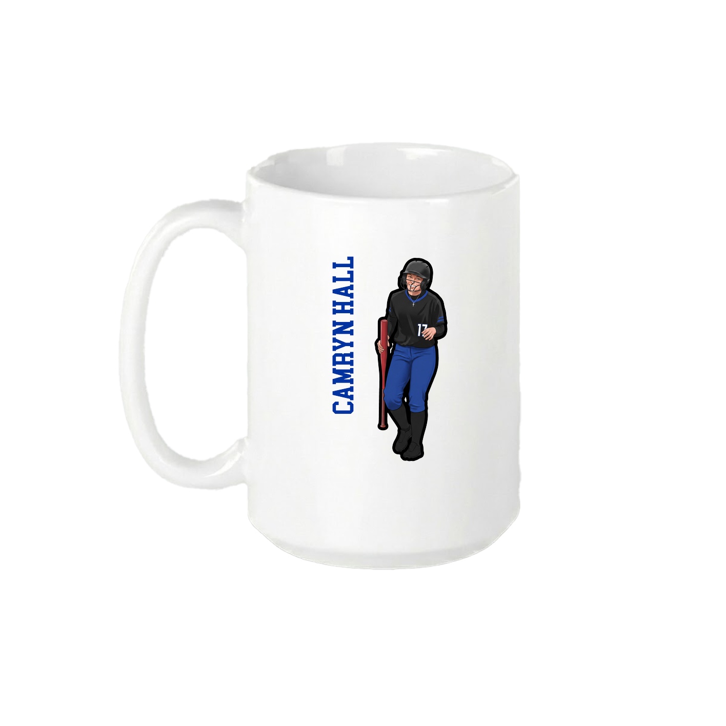 15oz Coffee Mug — Name Vertical in White