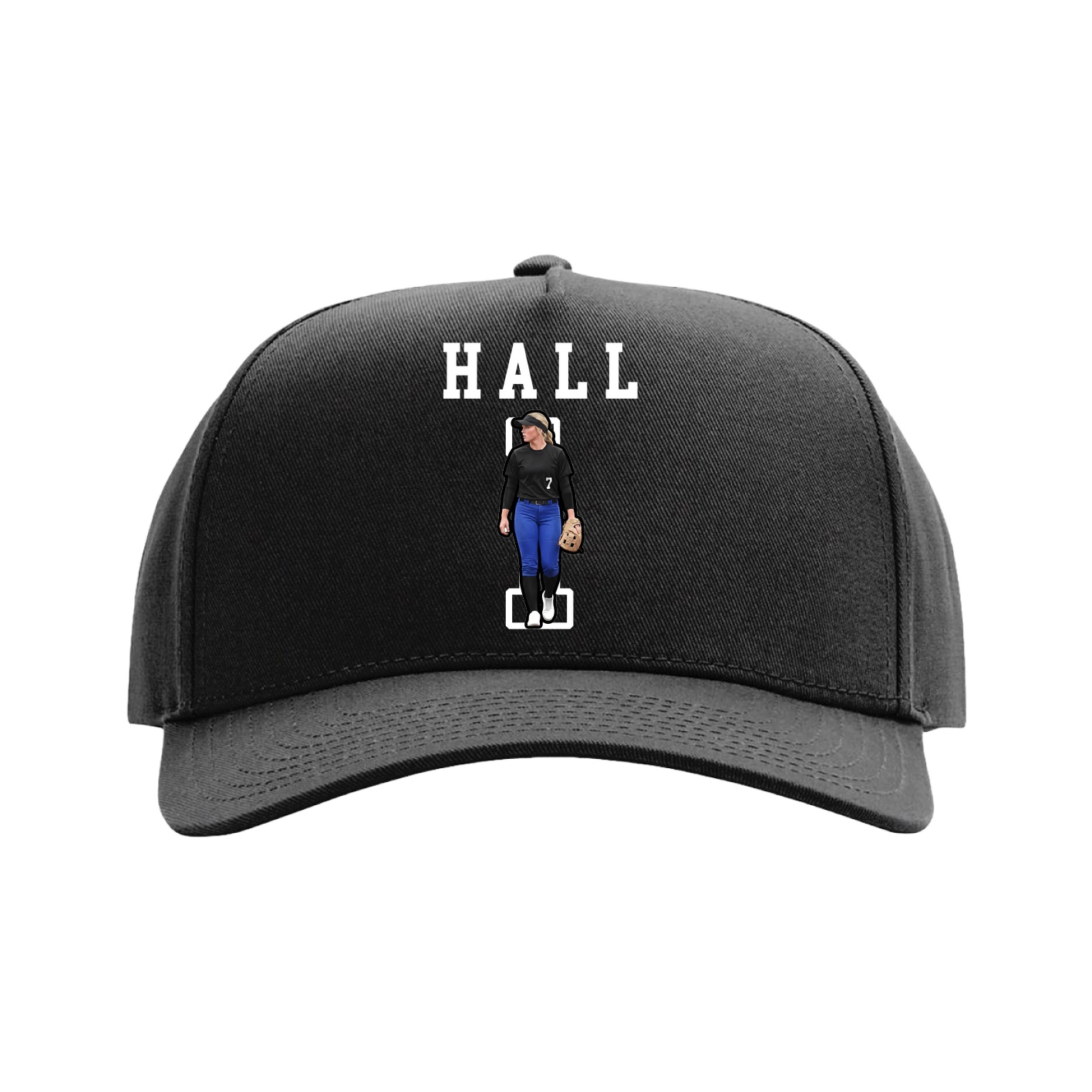 Full Fabric Five-Panel Champ Cap — Shirsey in Black