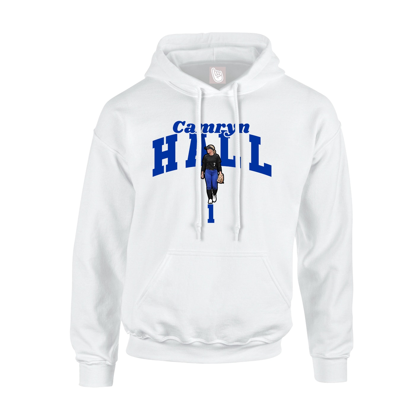 Youth Hoodie — Signature Arch in White