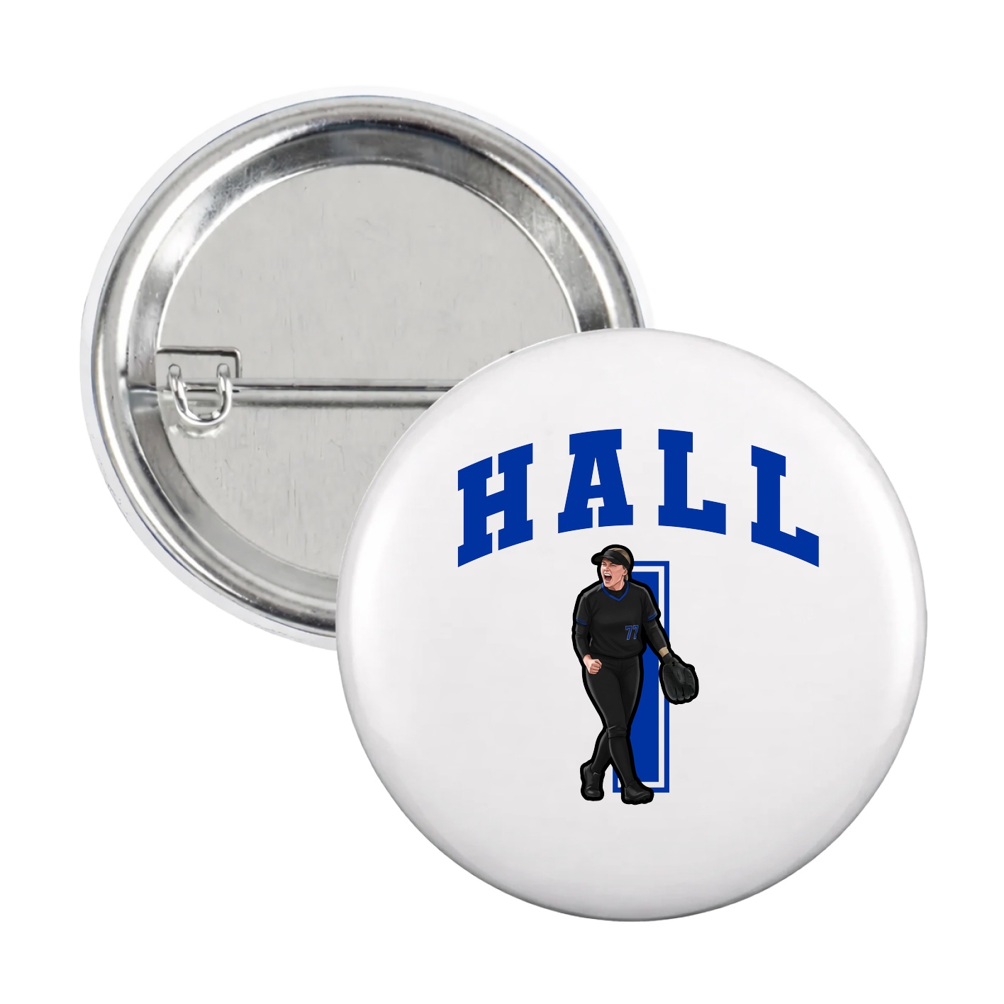 Game Day Button — Number in White