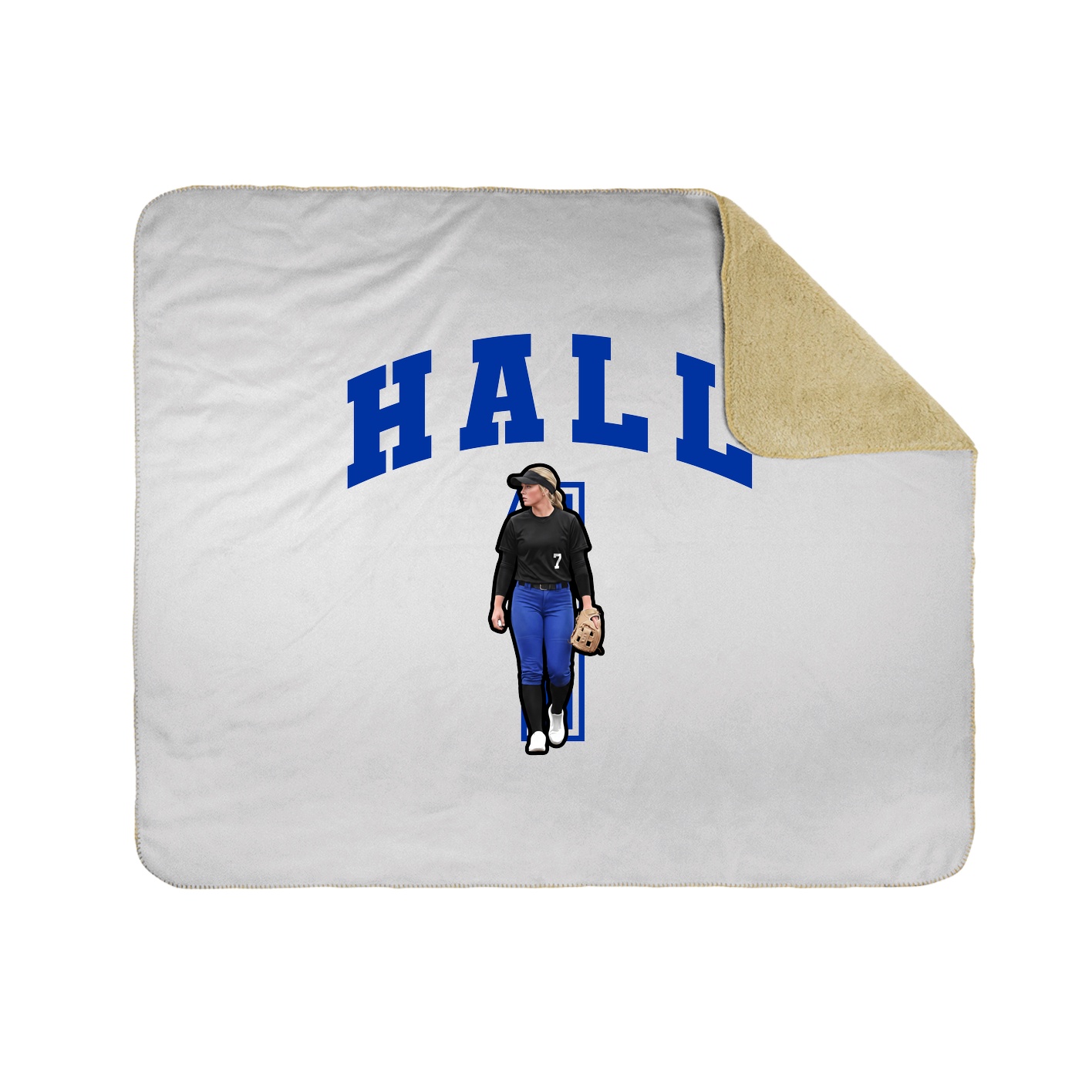 Throw Blanket — Number in White