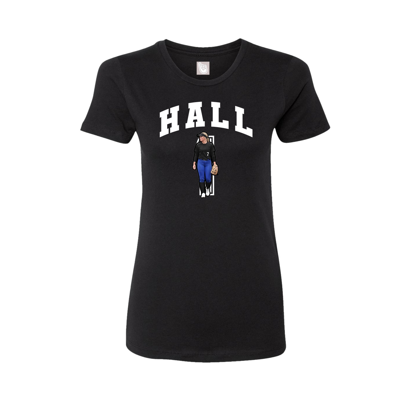 Fitted Women's Tee — Number in Black