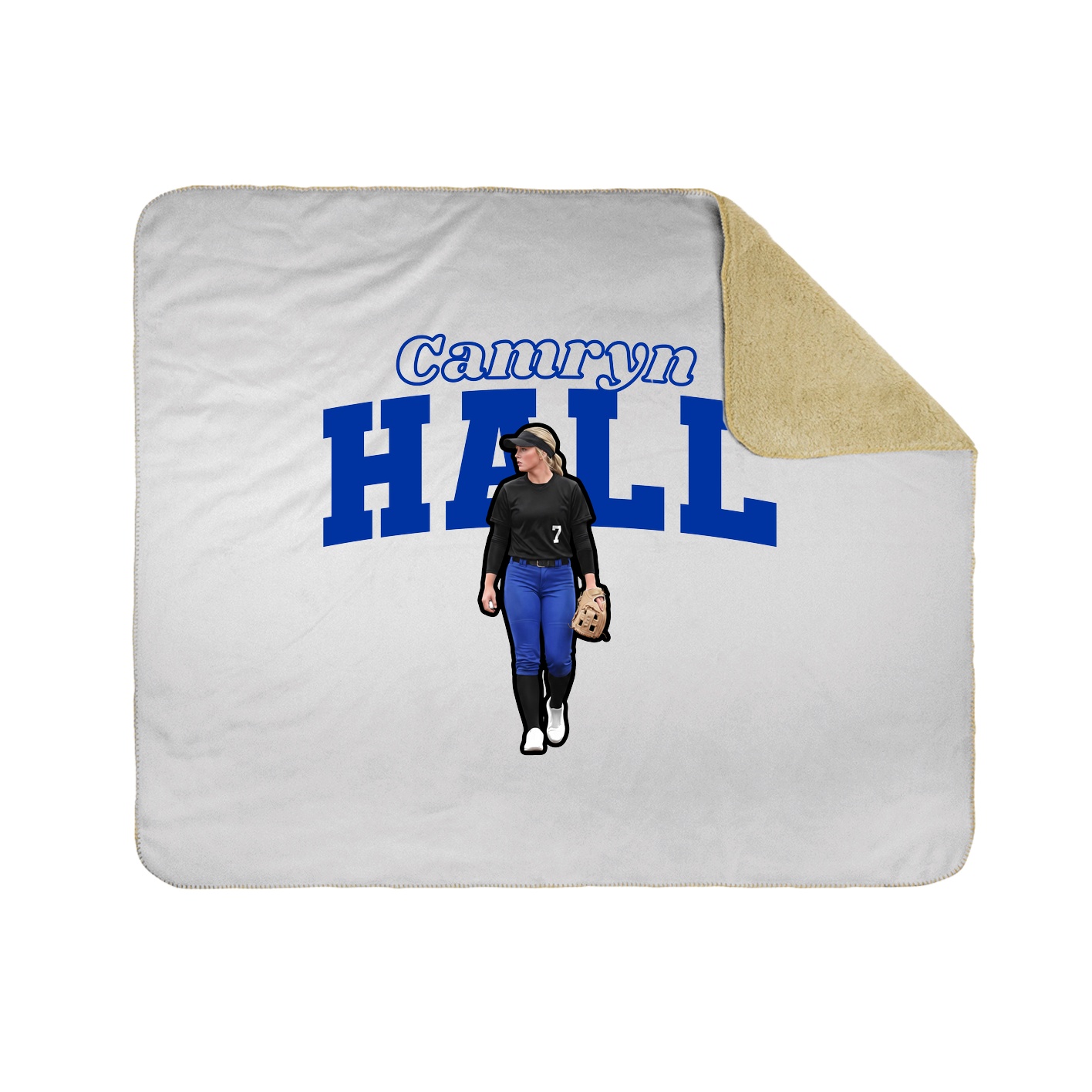 Throw Blanket — Name Arch in White