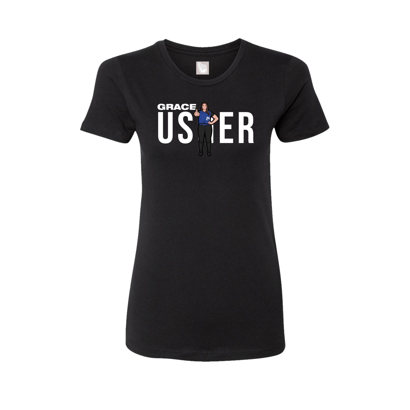 Fitted Women's Tee — Player Name in Black