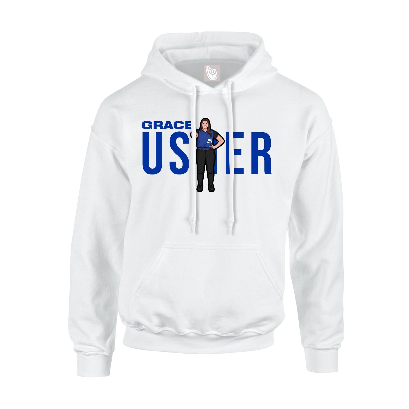 Youth Hoodie — Player Name in White