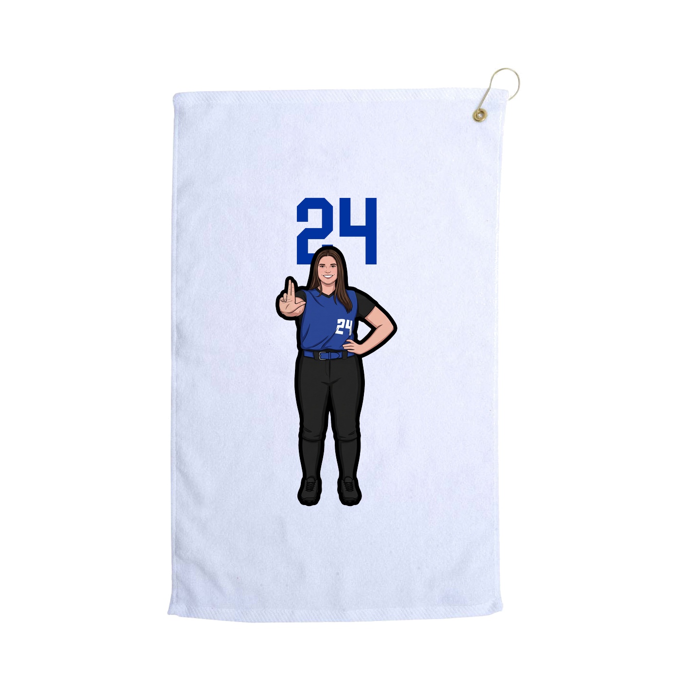 Golf Towel — Number Top in White
