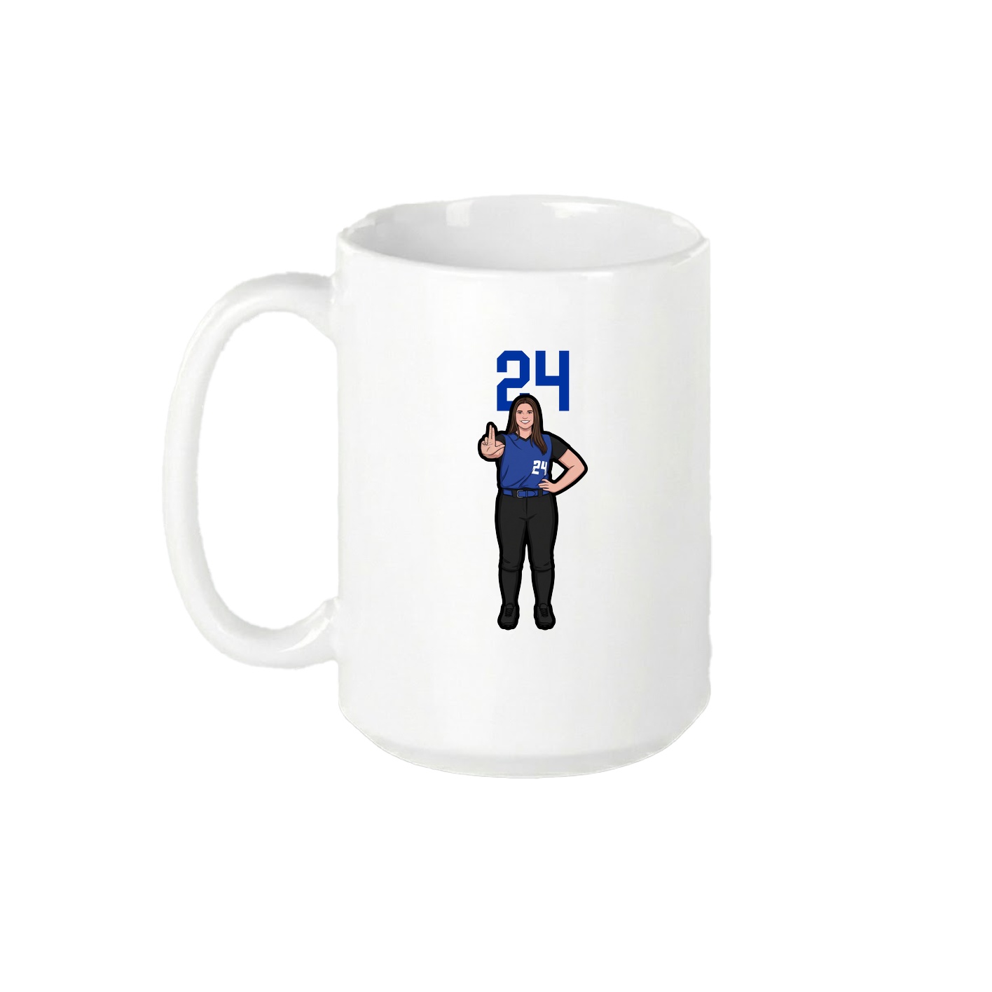 15oz Coffee Mug — Number Top in White