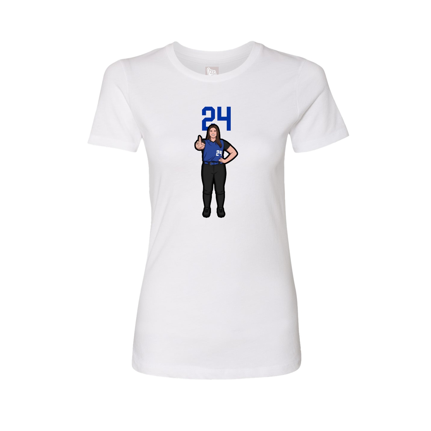 Fitted Women's Tee — Number Top in White