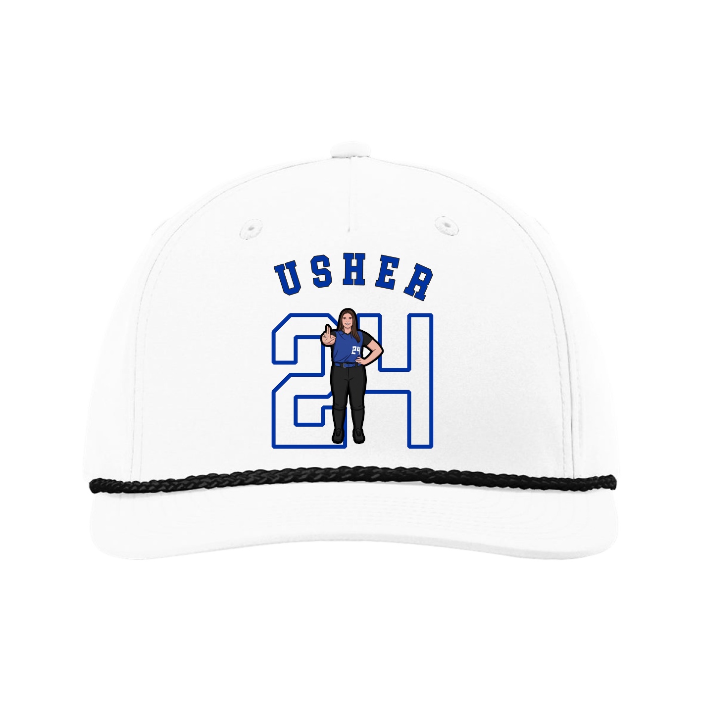 Five-Panel Classic Rope Cap — Shirsey Arch in White