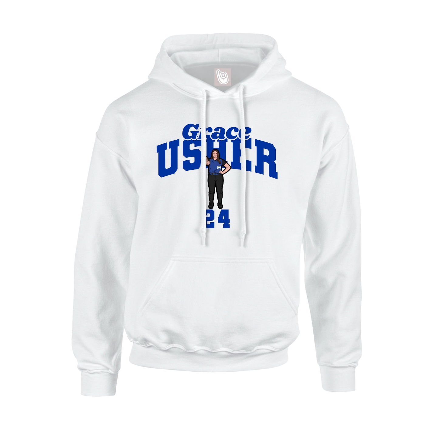 Hoodie — Signature Arch in White