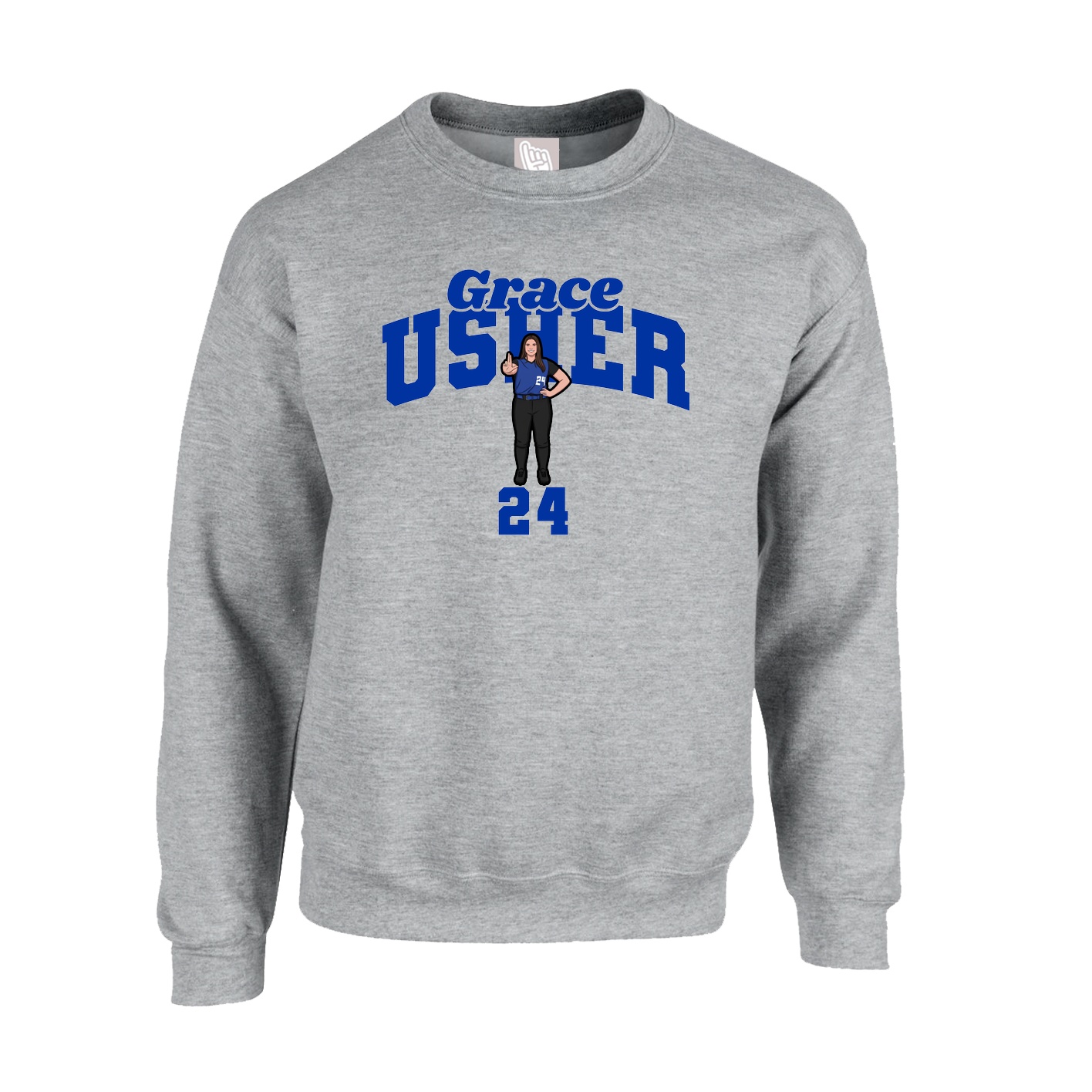 Fleece Crew — Signature Arch in Grey