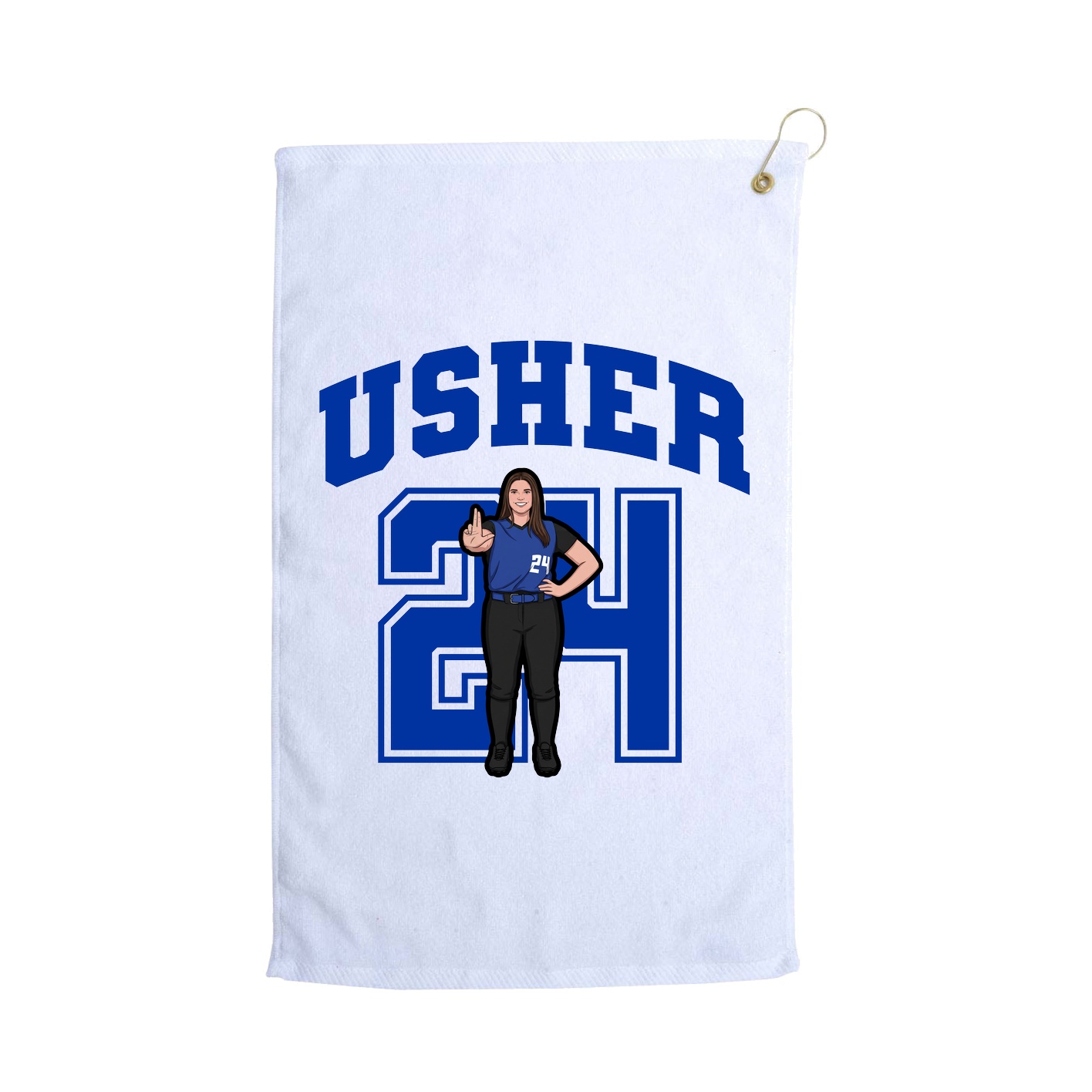 Golf Towel — Number in White