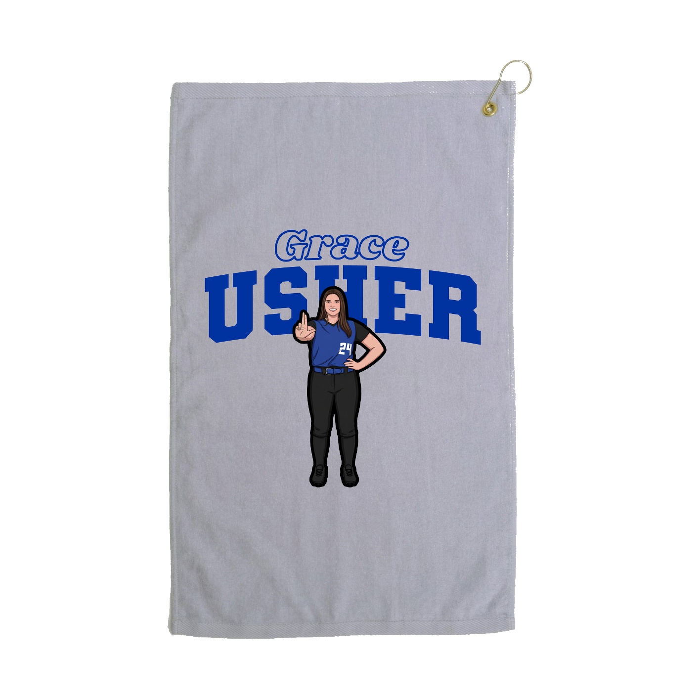 Golf Towel — Name Arch in Grey