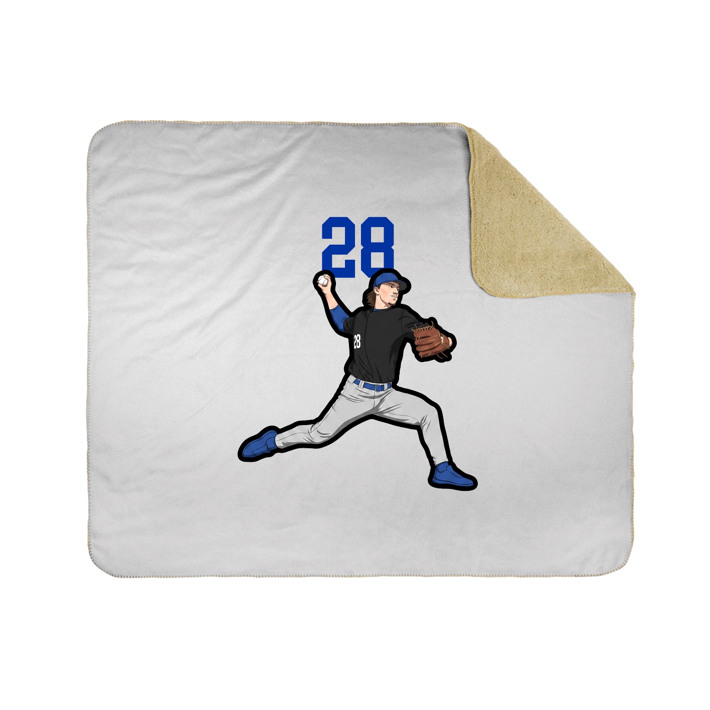 Throw Blanket — Number Top in White