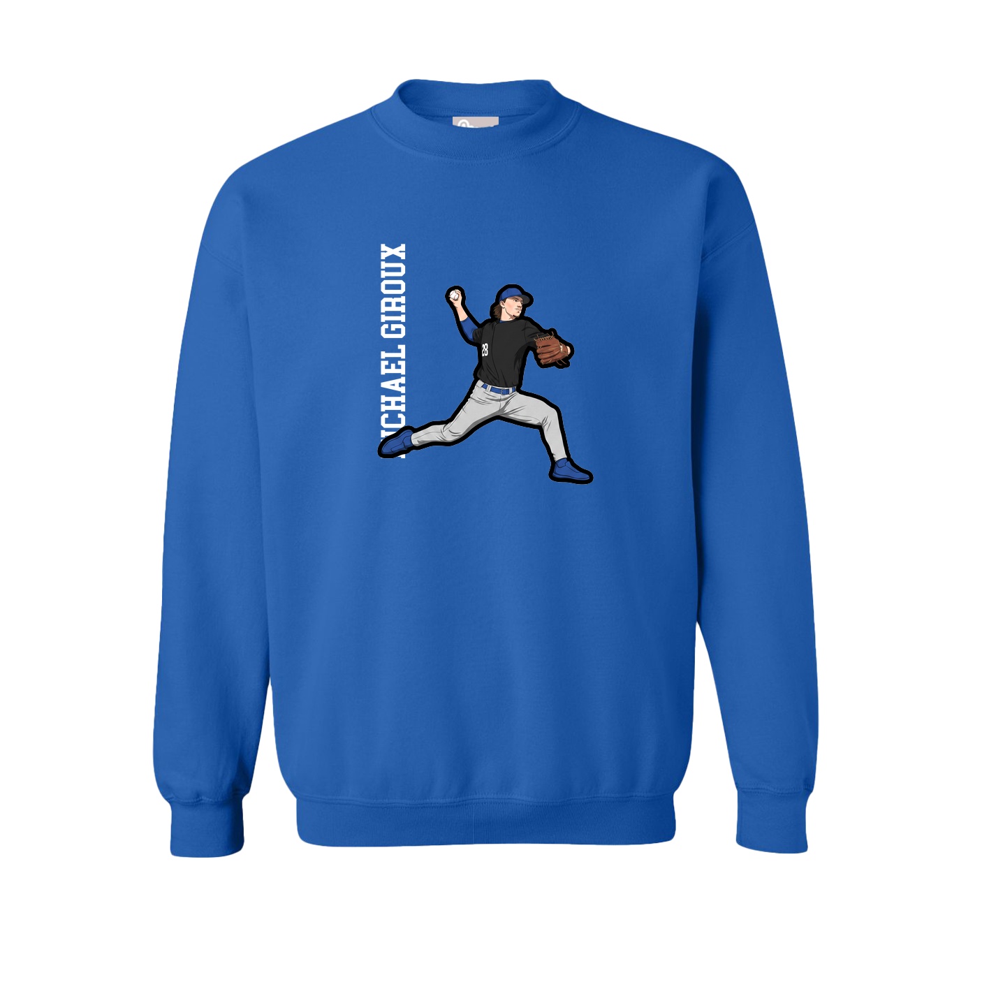 Fleece Crew — Name Vertical in Royal