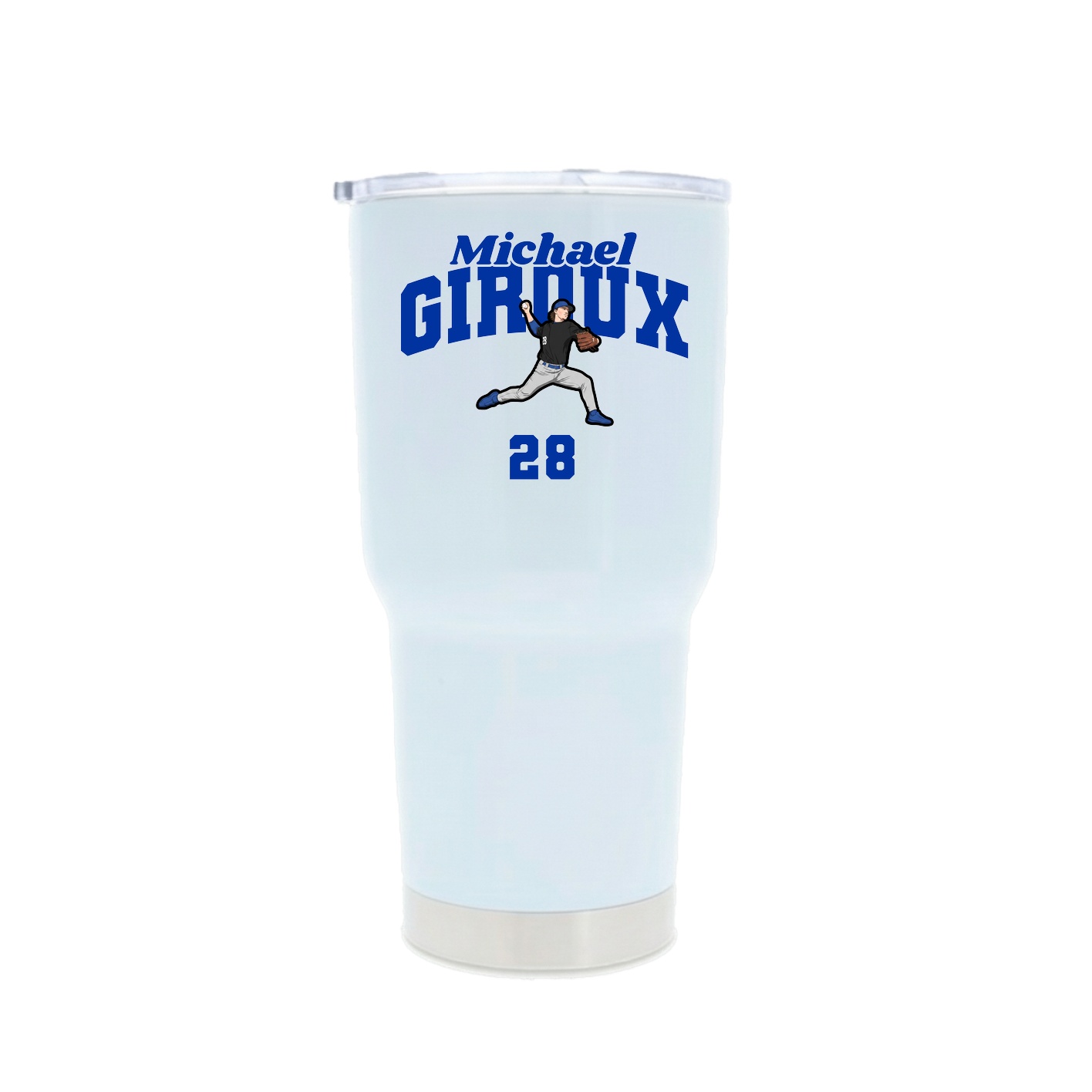30oz Stainless Steel Tumbler — Signature Arch in White
