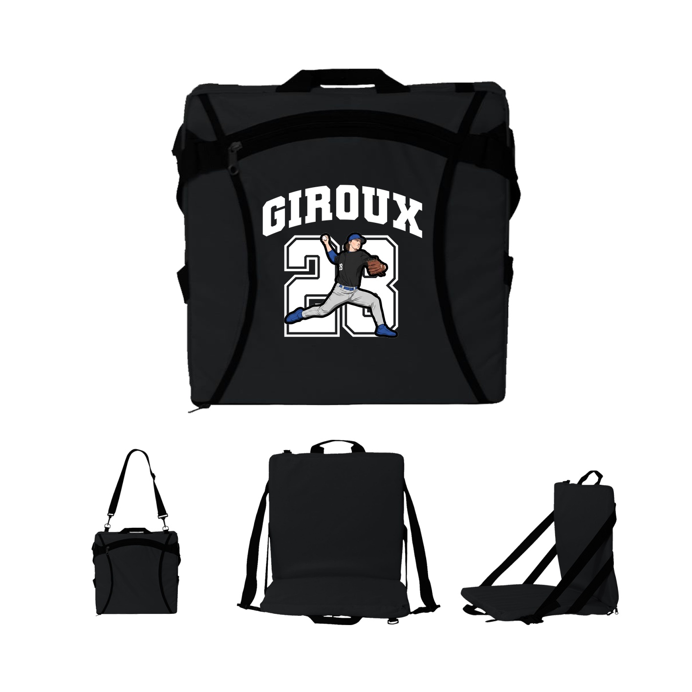 Folding Stadium Seat — Number in Black