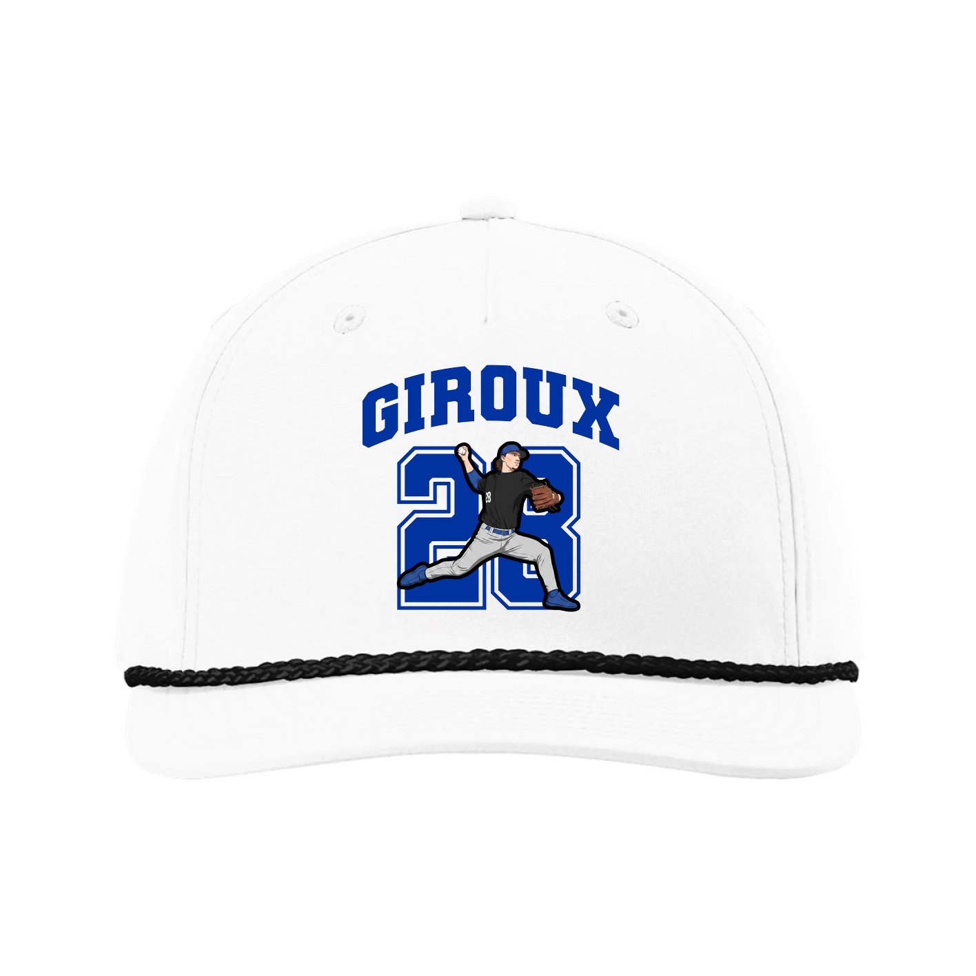 Five-Panel Classic Rope Cap — Number in White
