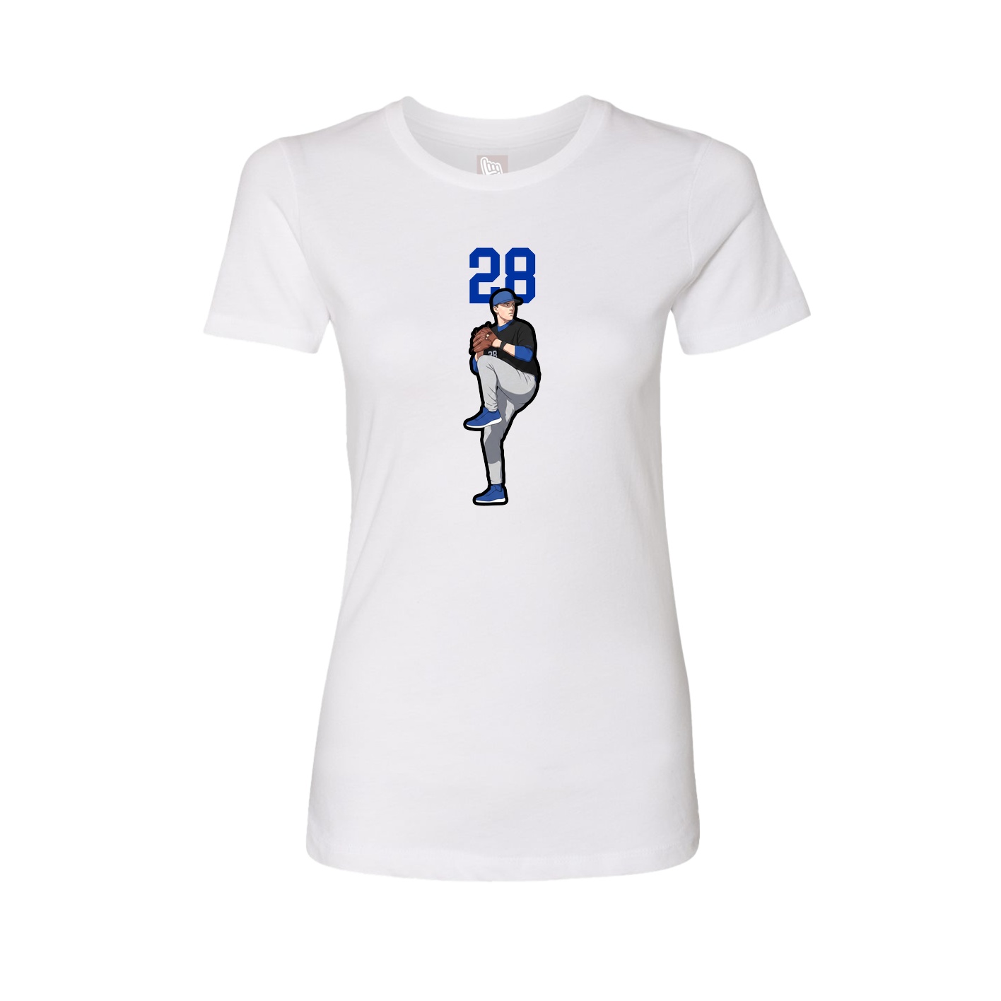 Fitted Women's Tee — Number Top in White