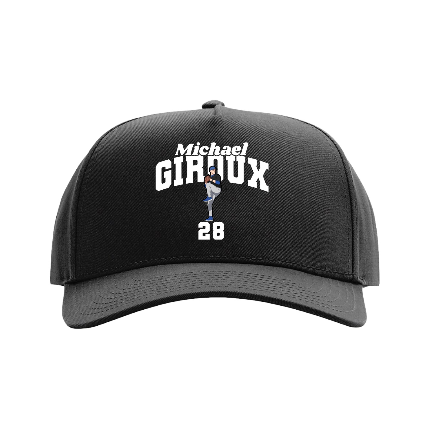 Full Fabric Five-Panel Champ Cap — Signature Arch in Black