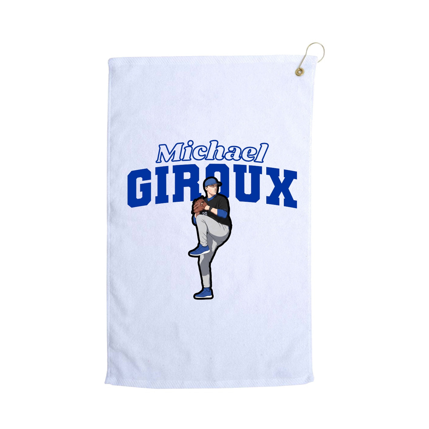 Golf Towel — Name Arch in White