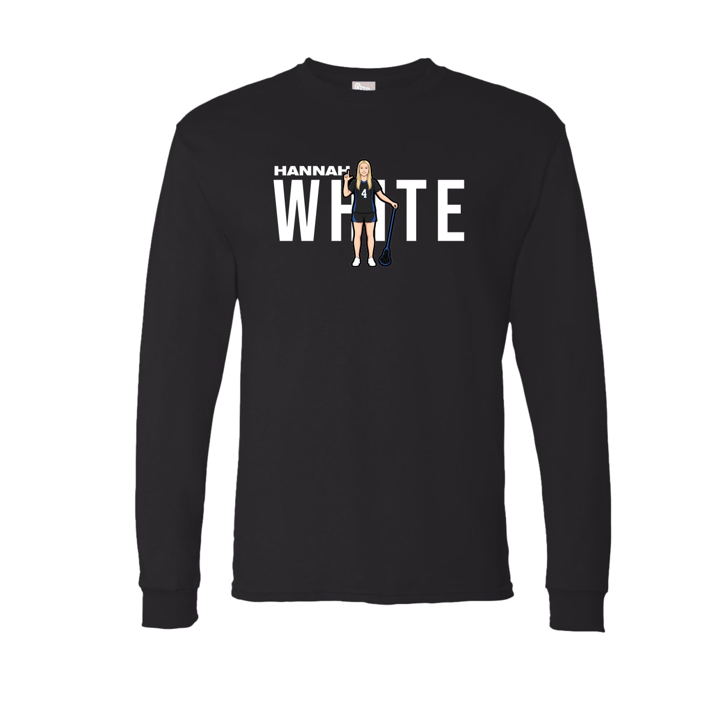 Long Sleeve Tee — Player Name in Black