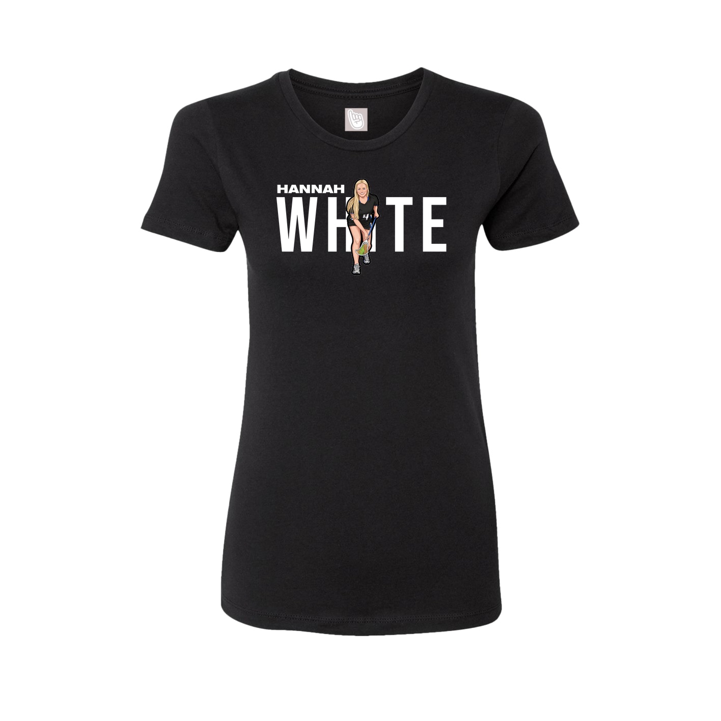Fitted Women's Tee — Player Name in Black