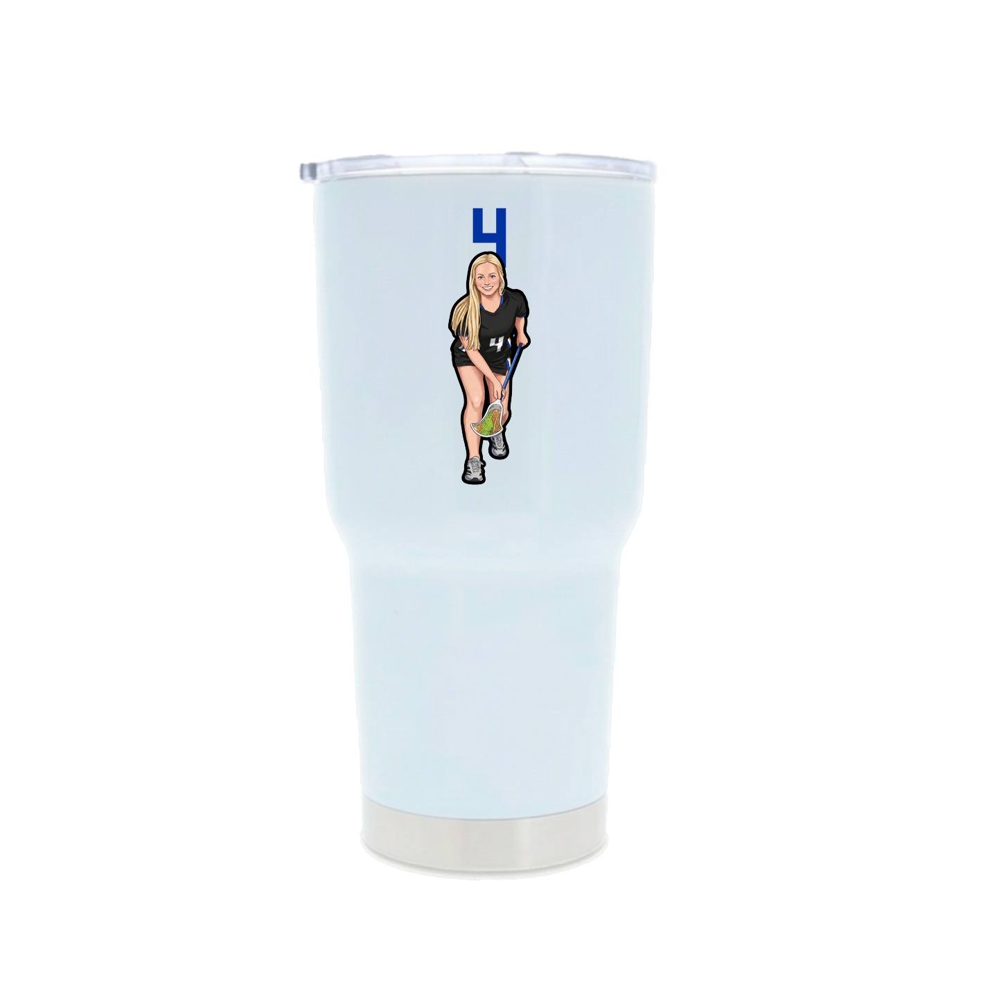 30oz Stainless Steel Tumbler — Number Top in White