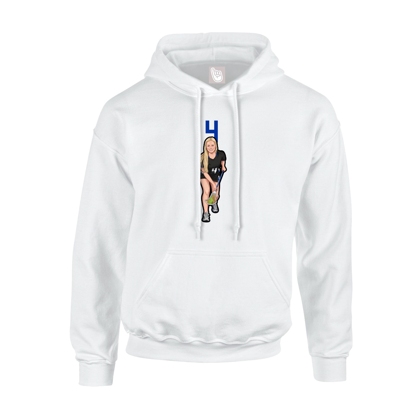 Youth Hoodie — Number Top in White