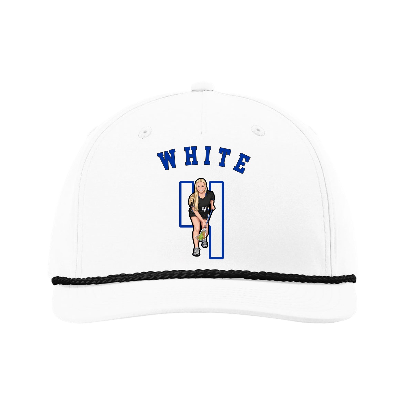 Five-Panel Classic Rope Cap — Shirsey Arch in White