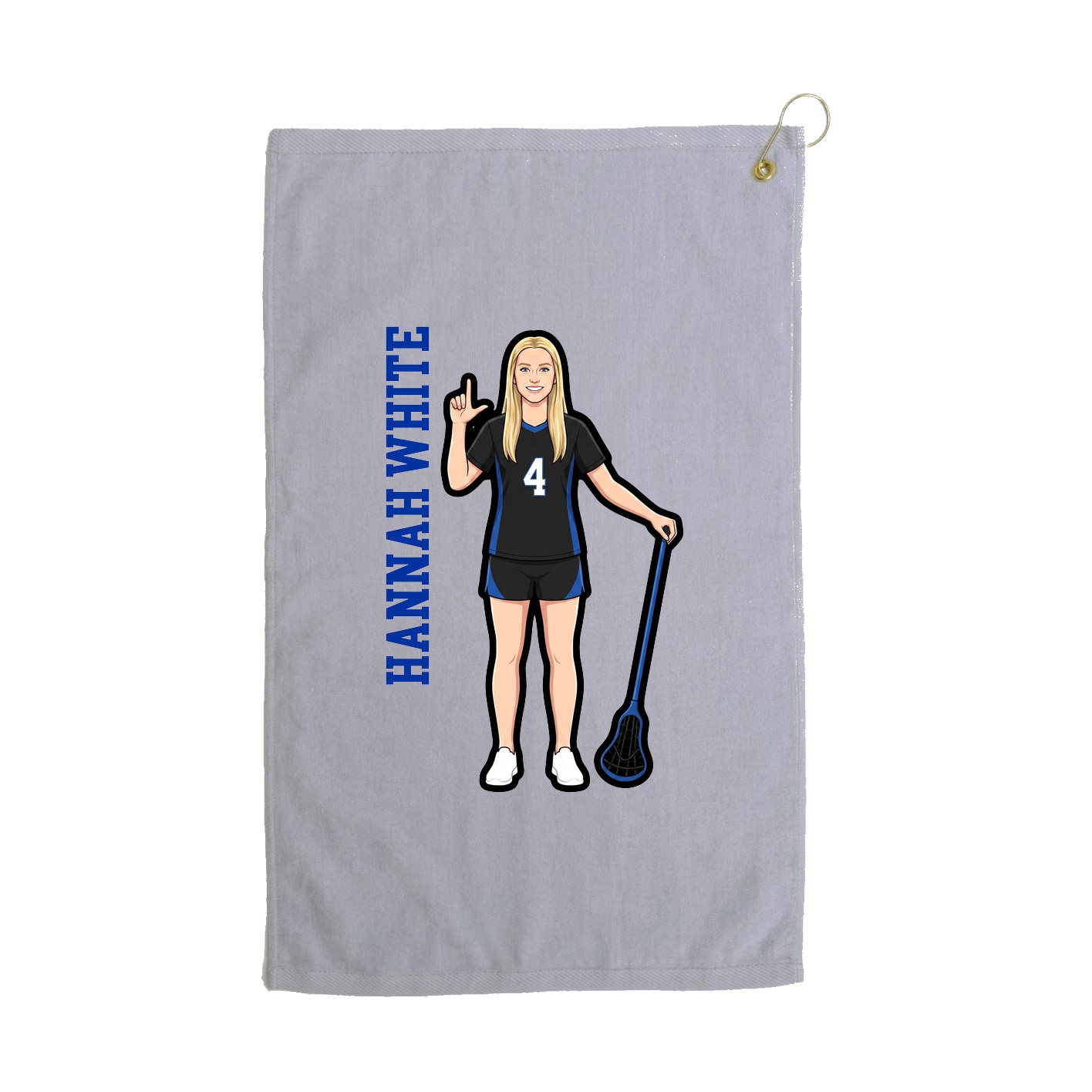 Golf Towel — Name Vertical in Grey