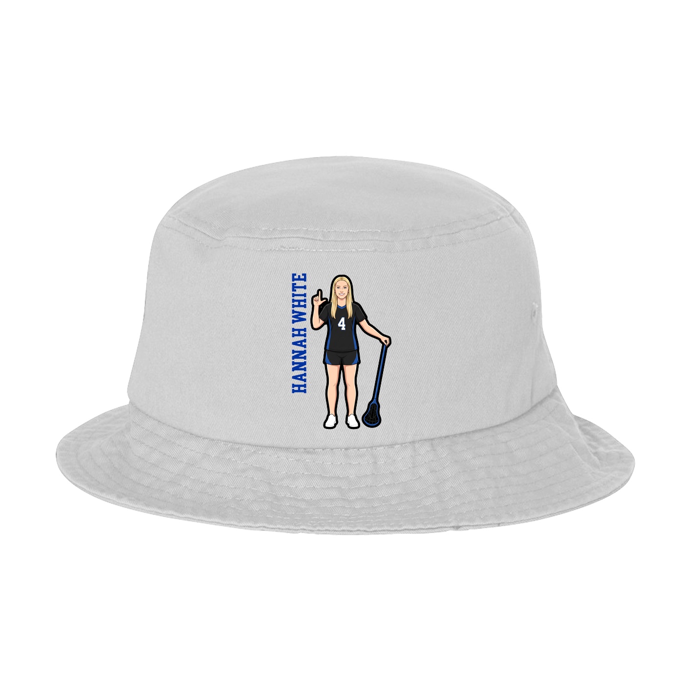 Bucket Cap — Name Vertical in White