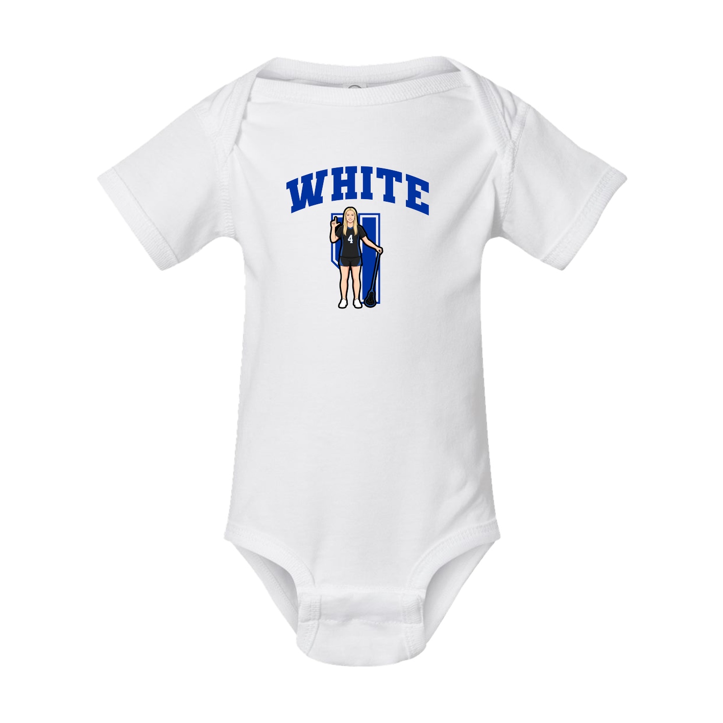 Baby Onesie — Number in White