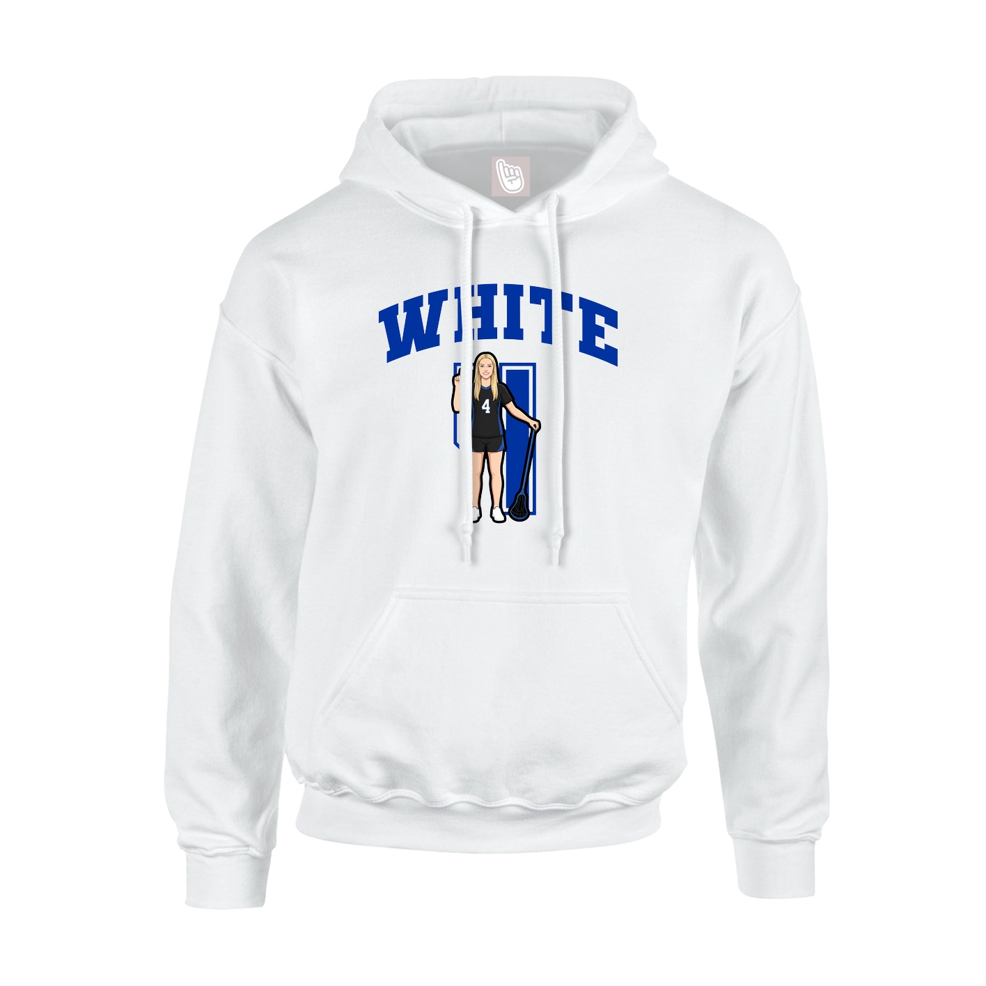 Youth Hoodie — Number in White