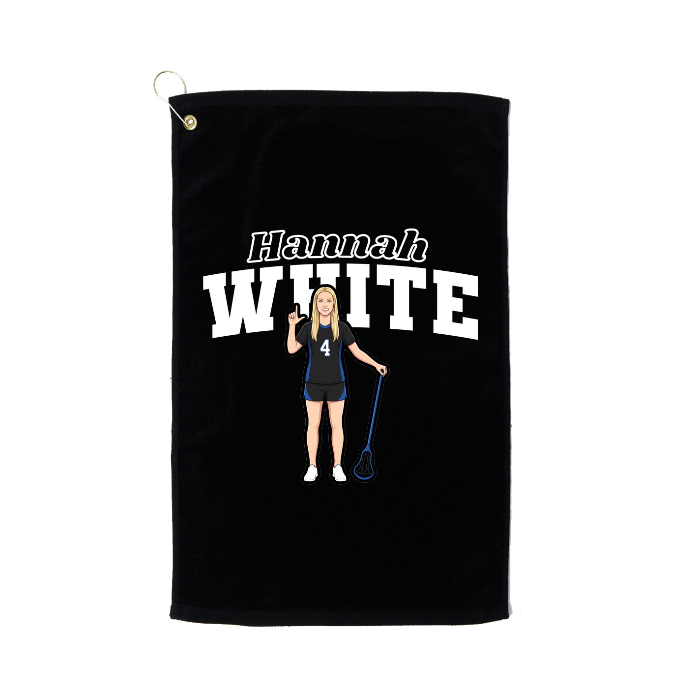 Golf Towel — Name Arch in Black