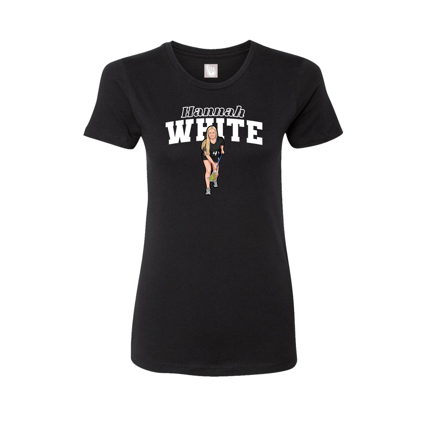 Fitted Women's Tee — Name Arch in Black