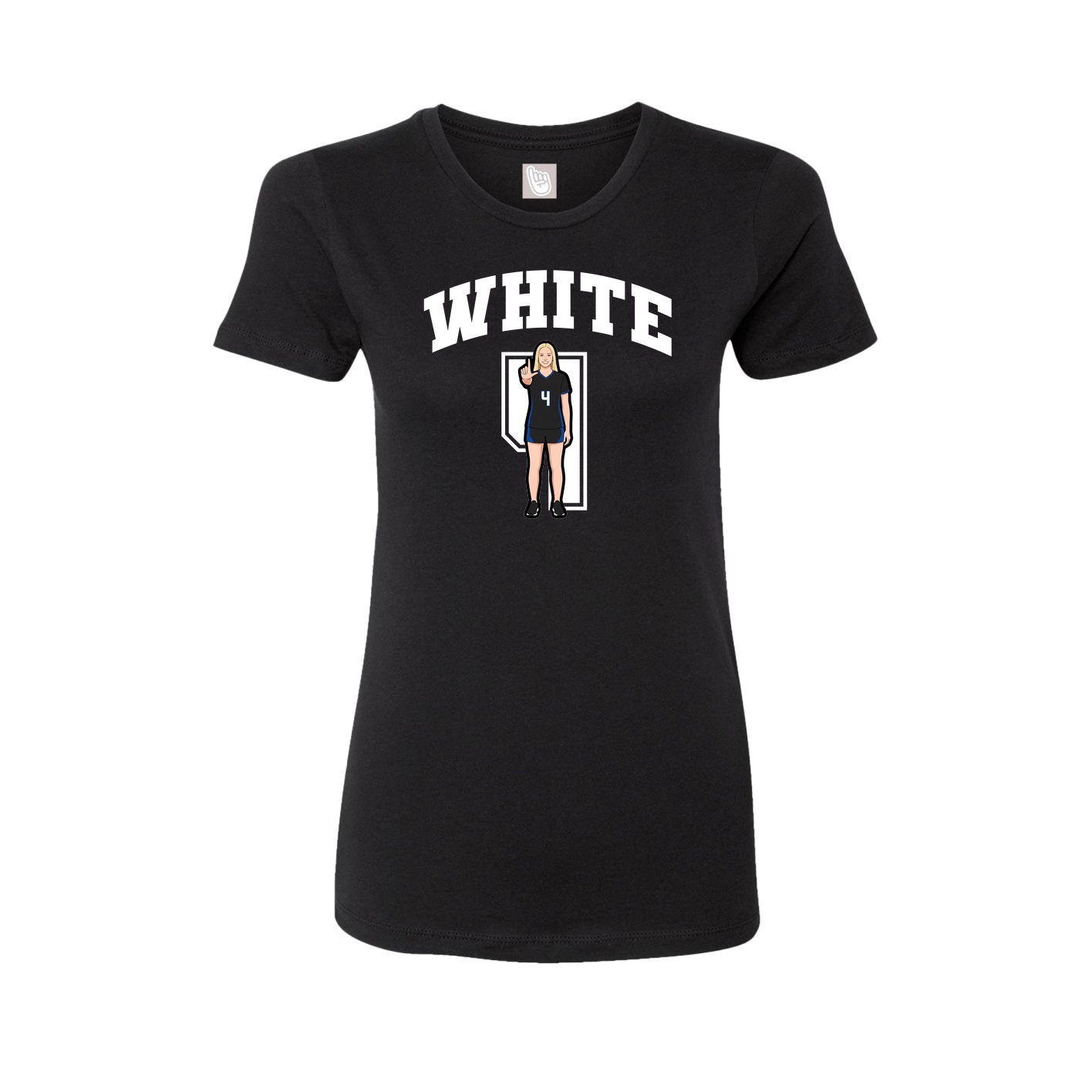 Fitted Women's Tee — Number in Black