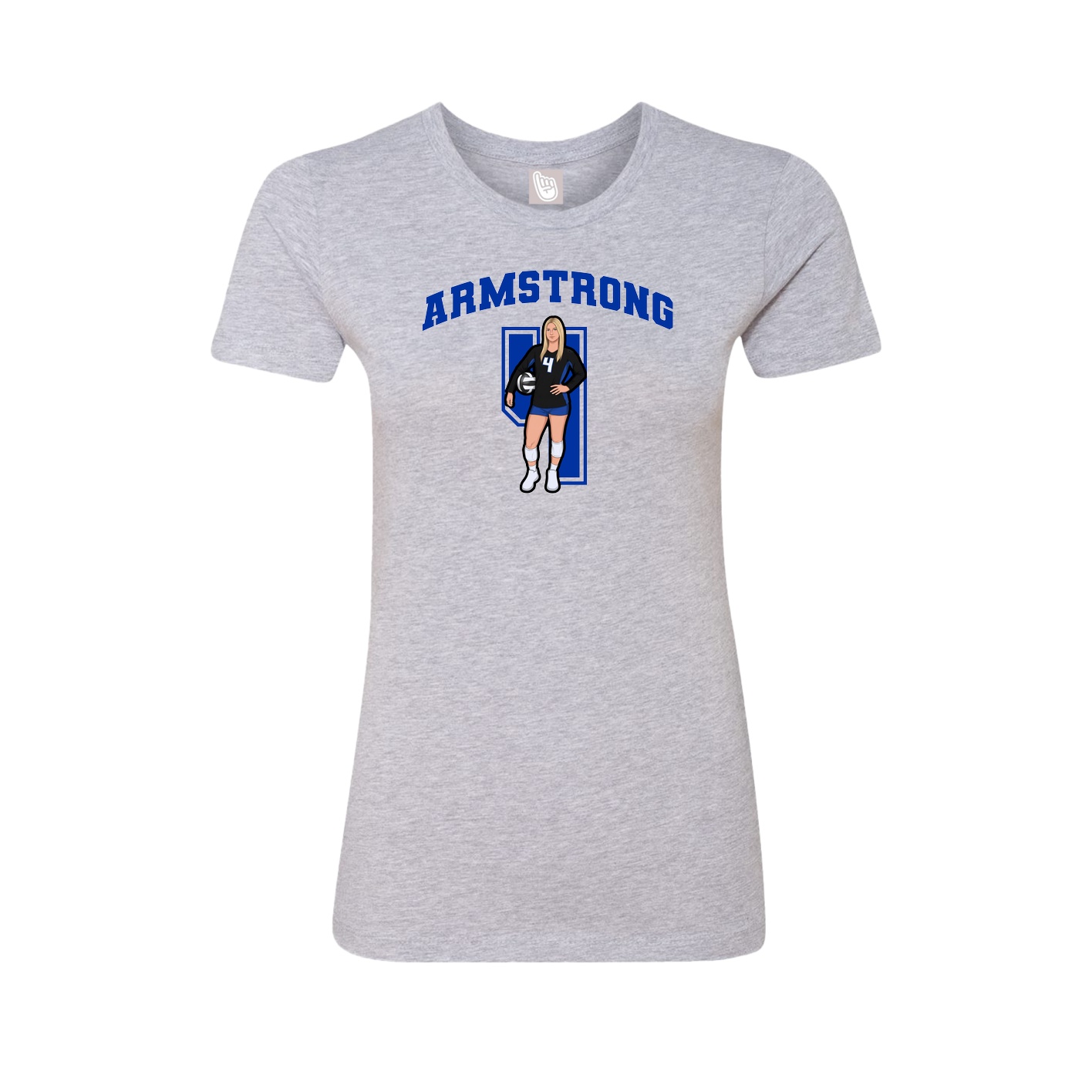 Fitted Women's Tee — Number in Grey