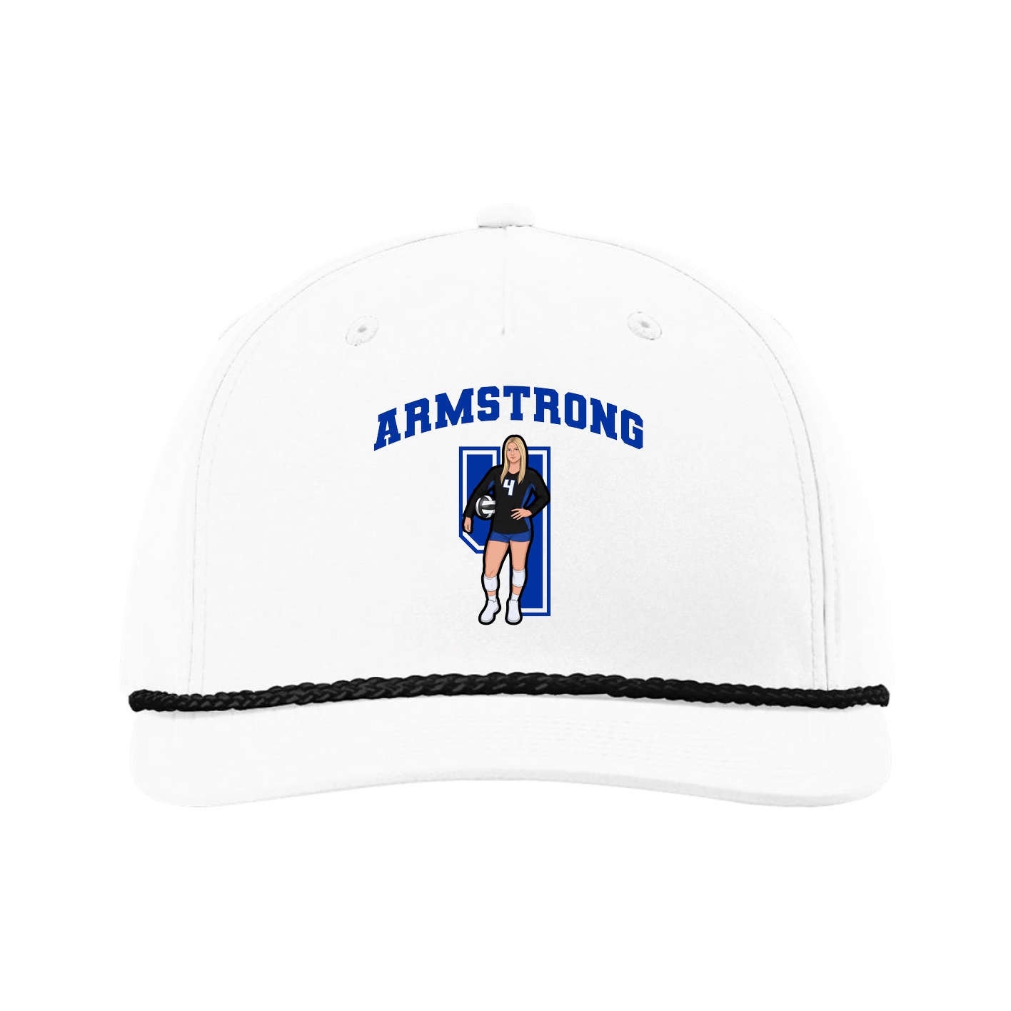 Five-Panel Classic Rope Cap — Number in White