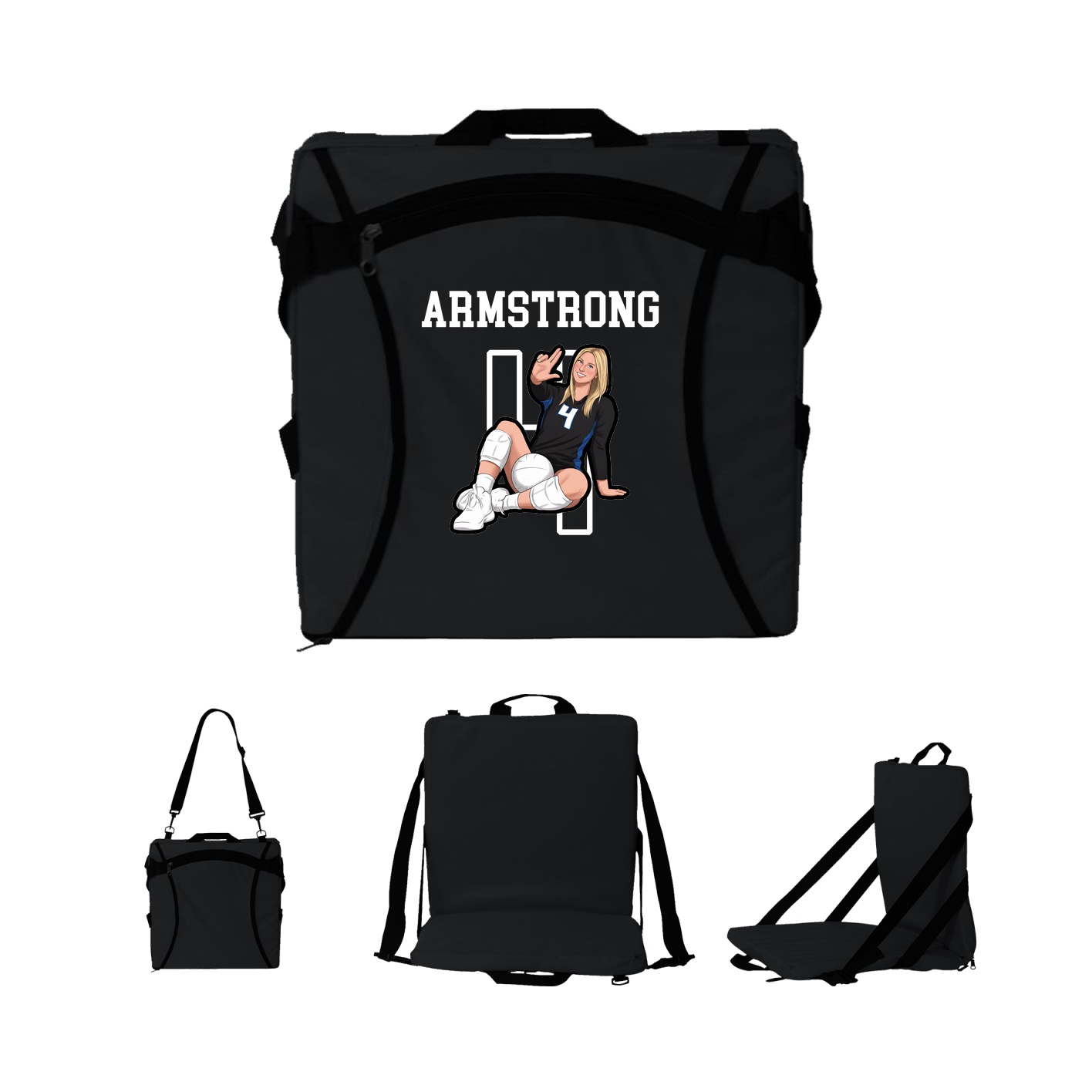 Folding Stadium Seat — Shirsey in Black